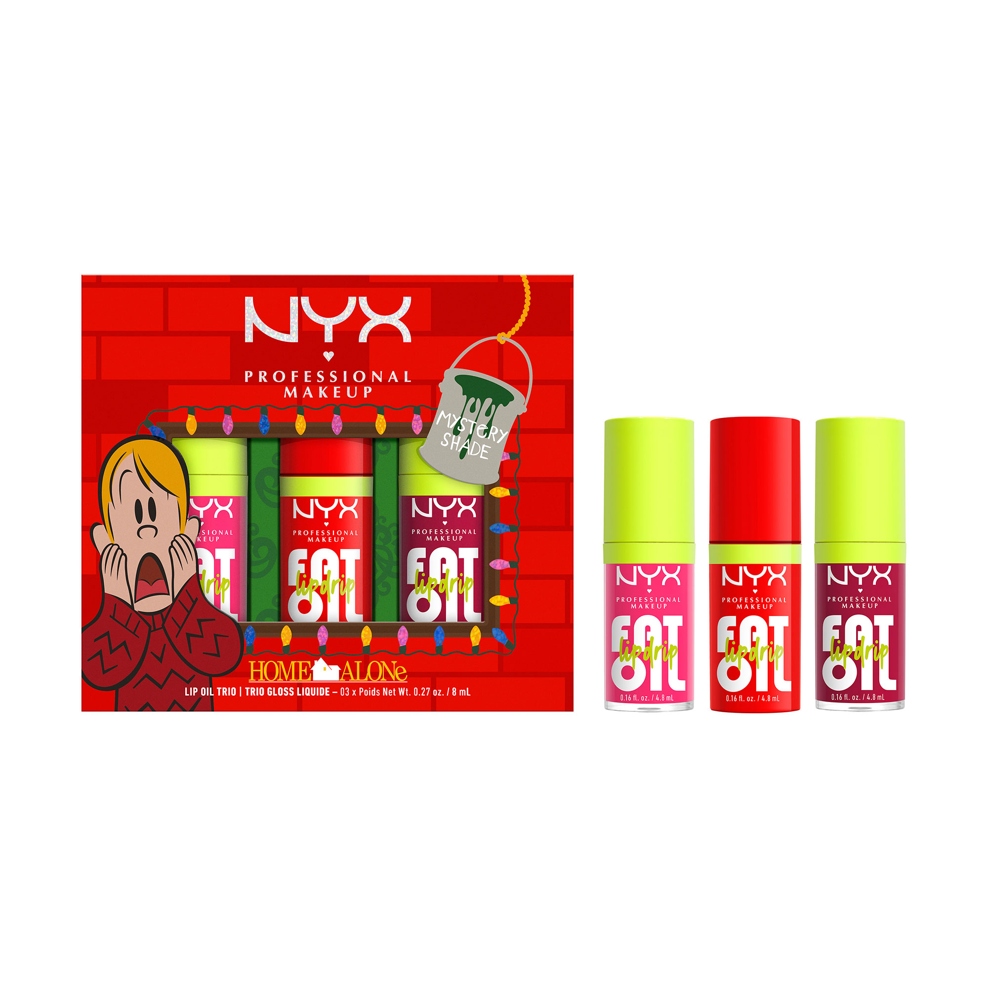 Набір блисків-олійок для губ NYX Professional Makeup Home Alone Fat Oil Lip Drip Trio 01, 3*8 мл
Набір блисків-олійок для губ NYX Professional Makeup Home Alone Fat Oil Lip Drip Trio 01, 3*8 мл