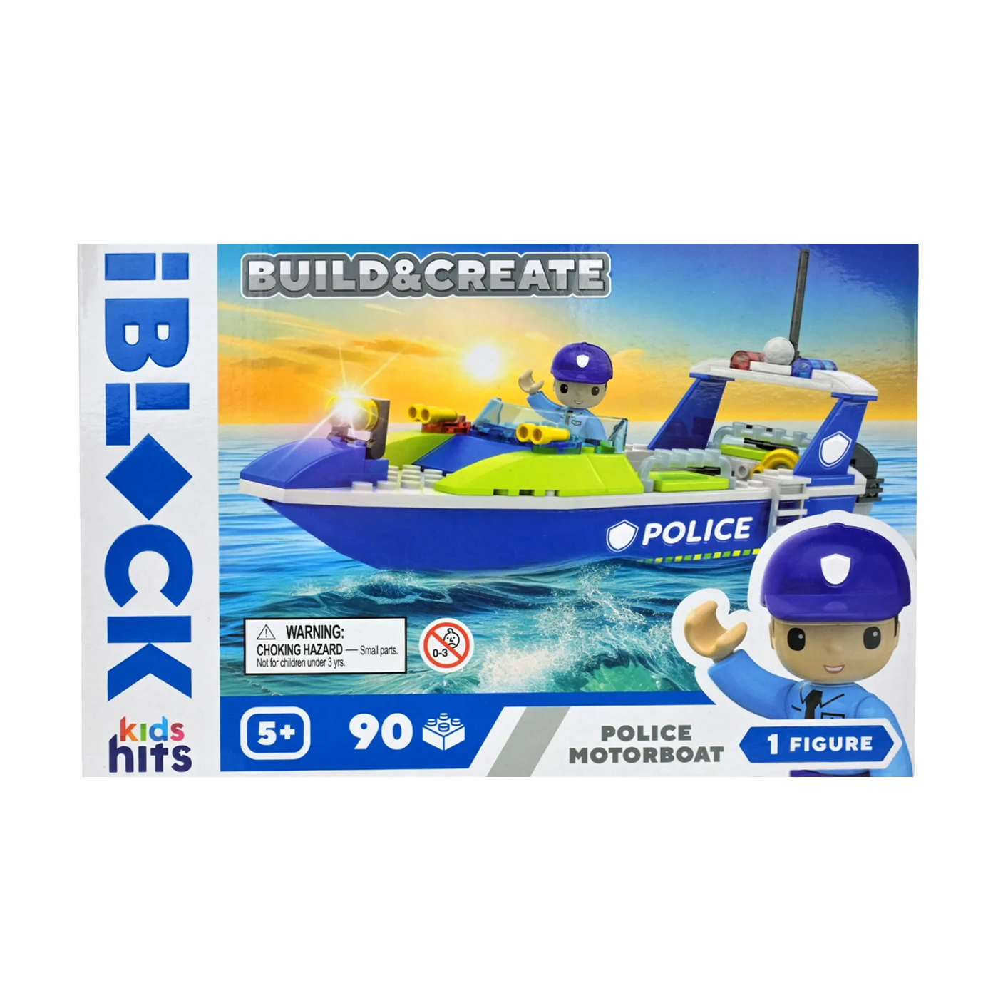 Іграшка-конструктор iBlock Build & Create Поліцейський моторний човен, у коробці, від 5 років, 24*16*6 см, 90 деталей, 1 фігурка (KH41/002/2)
Іграшка-конструктор iBlock Build & Create Поліцейський моторний човен, у коробці, від 5 років, 24*16*6 см, 90 деталей, 1 фігурка (KH41/002/2)