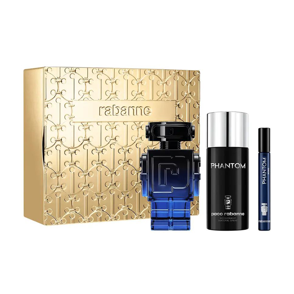 Парфумований набір чоловічий Rabanne Phantom Intense (парфумована вода, 100 мл + парфумована вода, 10 мл + дезодорант, 150 мл)
Парфумований набір чоловічий Rabanne Phantom Intense (парфумована вода, 100 мл + парфумована вода, 10 мл + дезодорант, 150 мл)