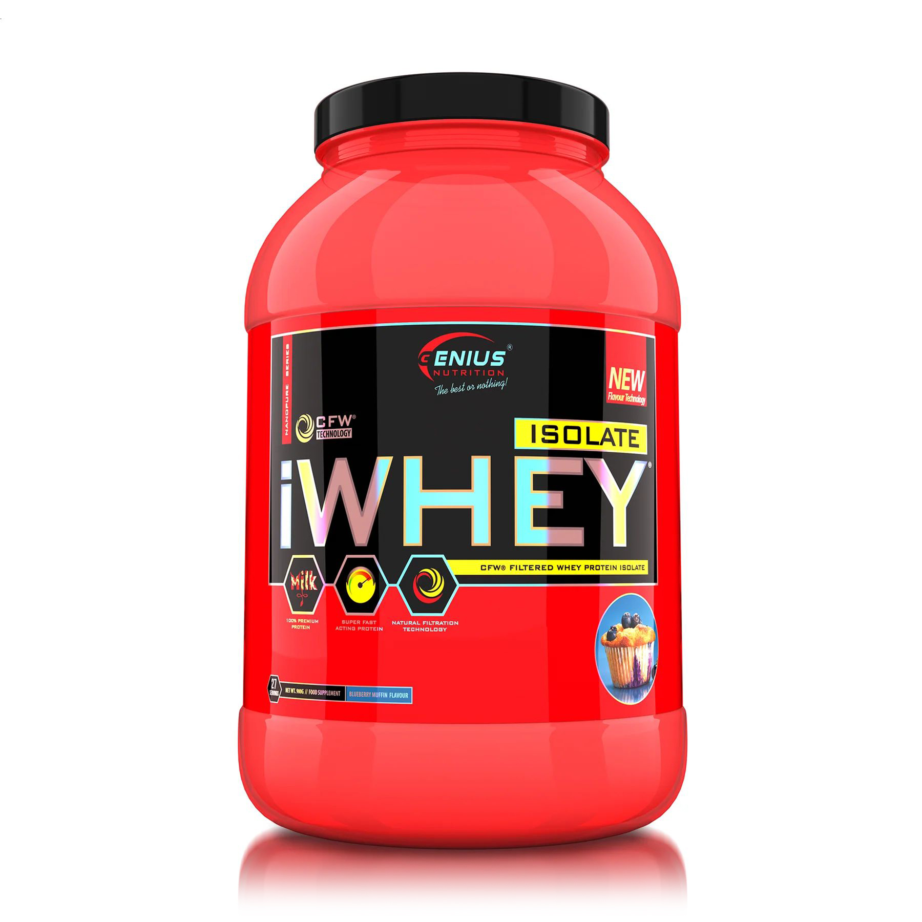 Протеїн Genius Nutrition iWhey Isolate Чорничний мафін, в порошку, 900 г
Протеїн Genius Nutrition iWhey Isolate Чорничний мафін, в порошку, 900 г