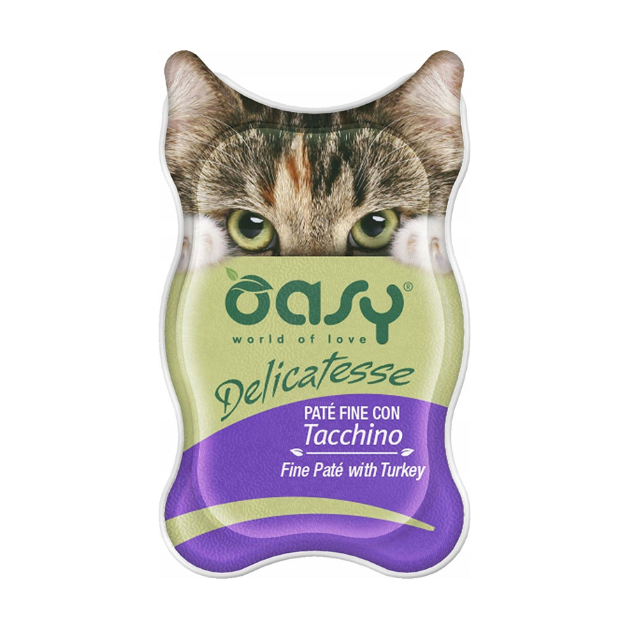 Вологий корм для кішок Oasy Delicatesse з індичкою, 85 г
Вологий корм для кішок Oasy Delicatesse з індичкою, 85 г
