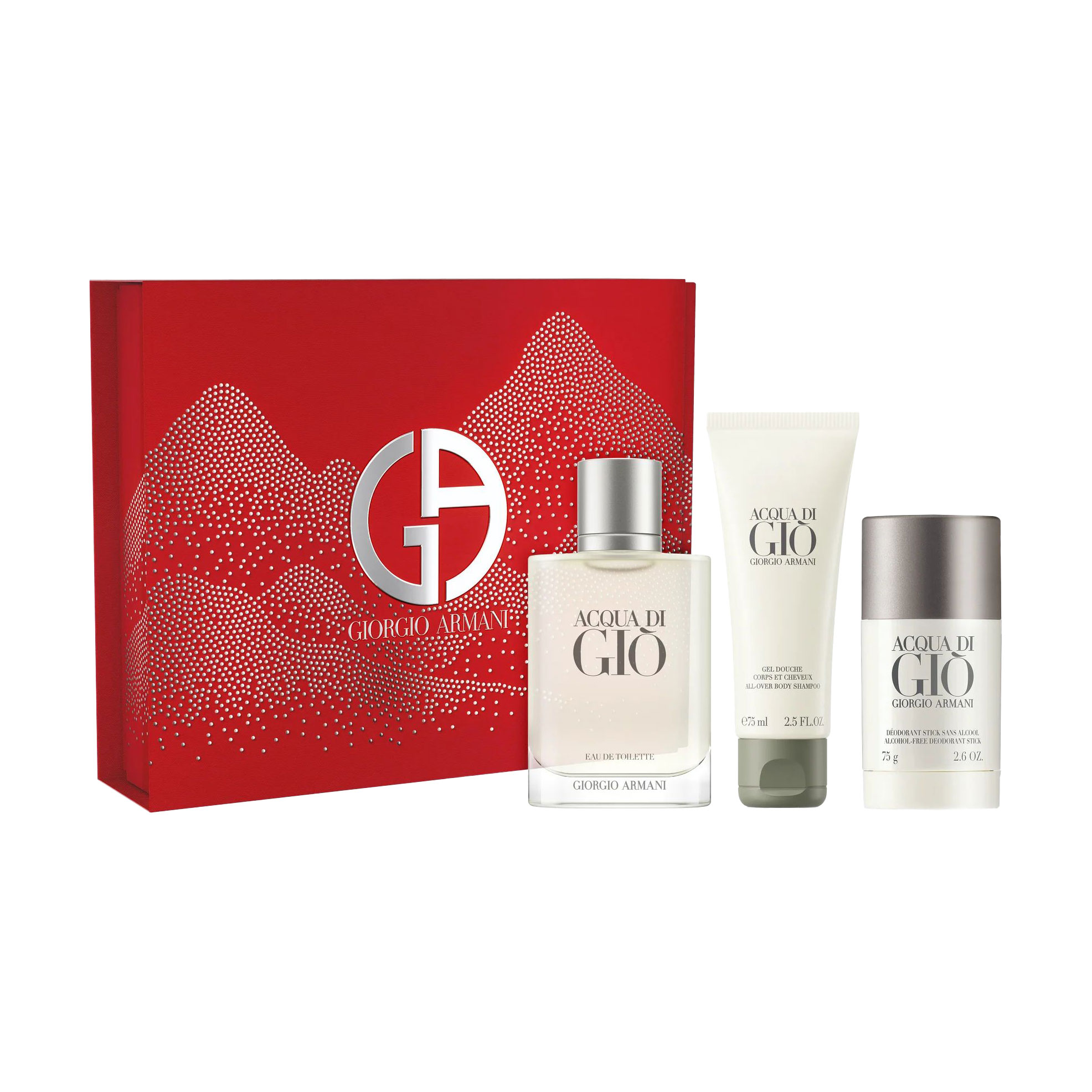 Парфумований набір чоловічий Giorgio Armani Acqua Di Gio Set (туалетна вода, 100 мл + гель для душу, 75 мл + дезодорант-стік, 75 г)
Парфумований набір чоловічий Giorgio Armani Acqua Di Gio Set (туалетна вода, 100 мл + гель для душу, 75 мл + дезодорант-стік, 75 г)