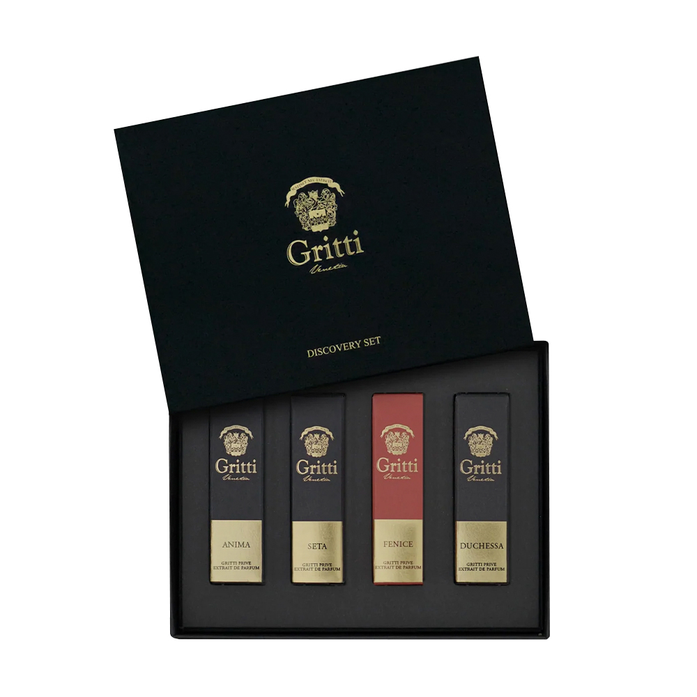 Парфумований набір унісекс Gritti Prive 1 Discovery Set (Anima, 2 мл + Seta, 2 мл + Fenice, 2 мл + Duchessa, 2 мл)
Парфумований набір унісекс Gritti Prive 1 Discovery Set (Anima, 2 мл + Seta, 2 мл + Fenice, 2 мл + Duchessa, 2 мл)