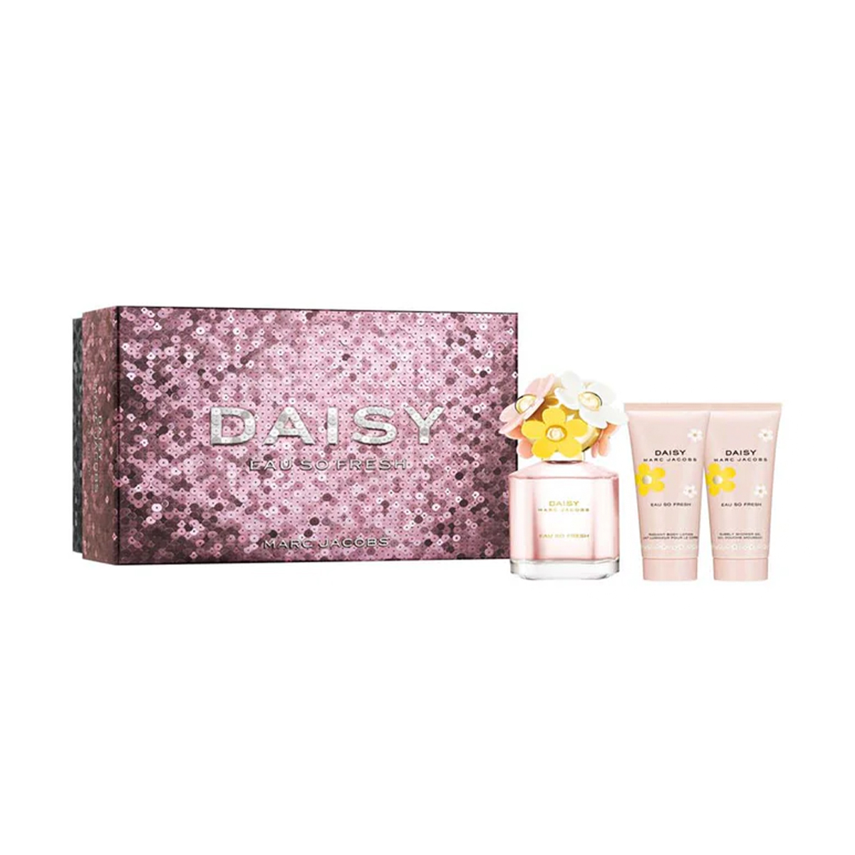 Парфумований набір жіночий Marc Jacobs Daisy Eau So Fresh (туалетна вода, 75 мл + лосьйон для тіла, 75 мл + гель для душу, 75 мл)
Парфумований набір жіночий Marc Jacobs Daisy Eau So Fresh (туалетна вода, 75 мл + лосьйон для тіла, 75 мл + гель для душу, 75 мл)