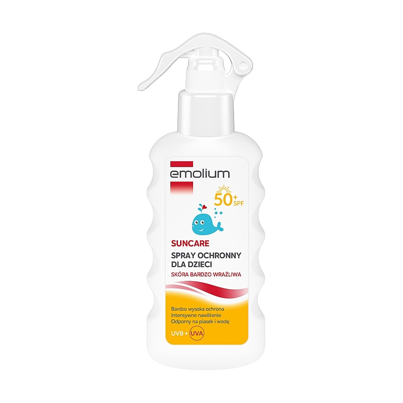 Дитячий сонцезахисний спрей для тіла Emolium Suncare, SPF 50+, для дуже чутливої шкіри, 175 мл
Дитячий сонцезахисний спрей для тіла Emolium Suncare, SPF 50+, для дуже чутливої шкіри, 175 мл