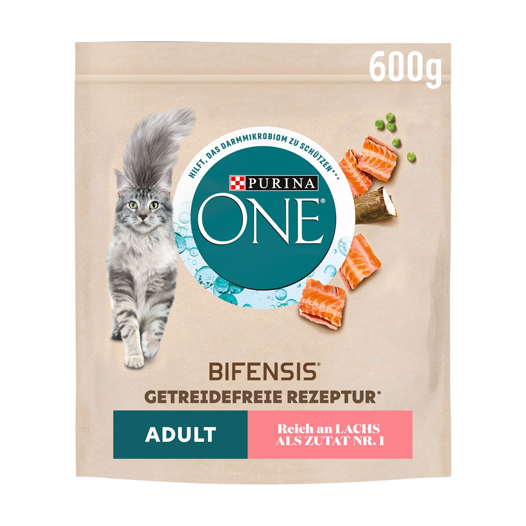 Сухий корм для дорослих котів Purina One Grain Free Bifensis беззерновий, з лососем, 600 г
Сухий корм для дорослих котів Purina One Grain Free Bifensis беззерновий, з лососем, 600 г