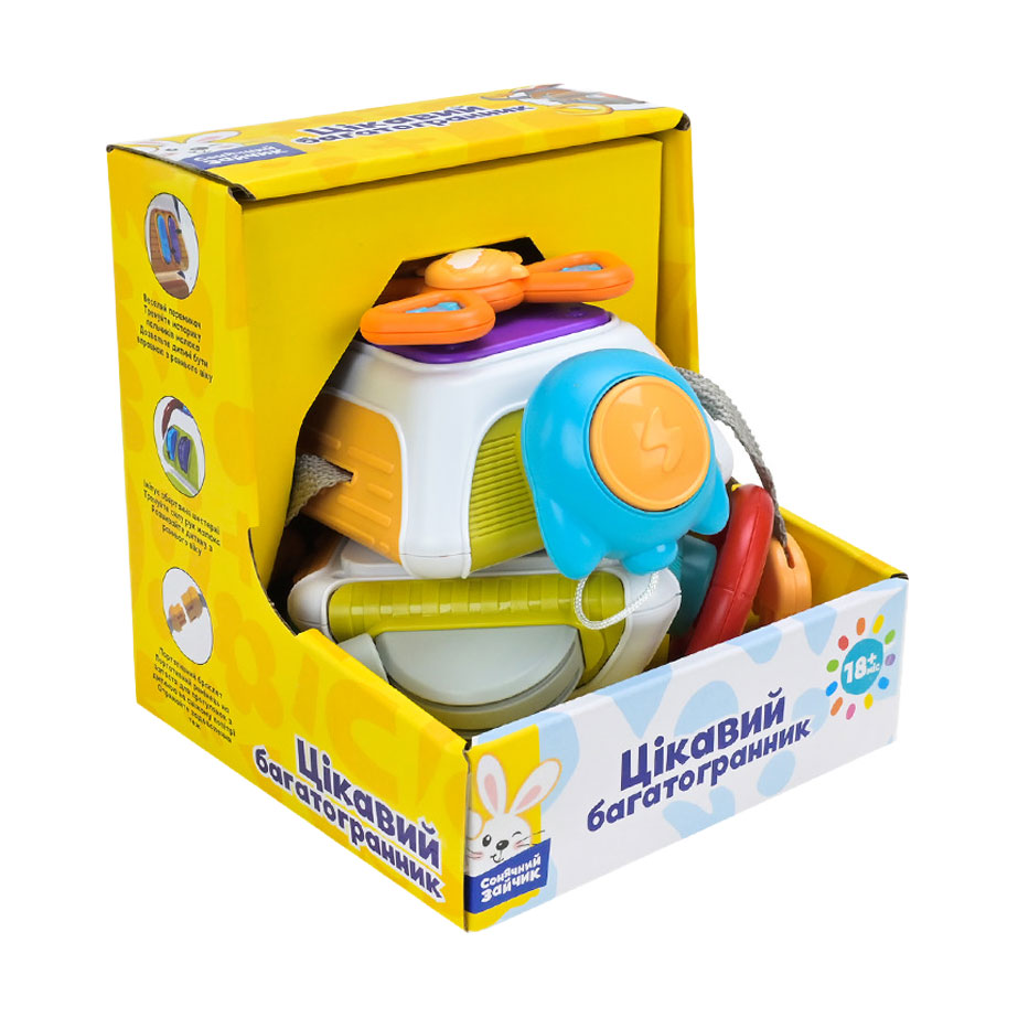 Дитяча іграшка брязкальце Країна іграшок Сонячний зайчик Цікавий багатогранник, від 1.5 року (PL-724-77)
Дитяча іграшка брязкальце Країна іграшок Сонячний зайчик Цікавий багатогранник, від 1.5 року (PL-724-77)