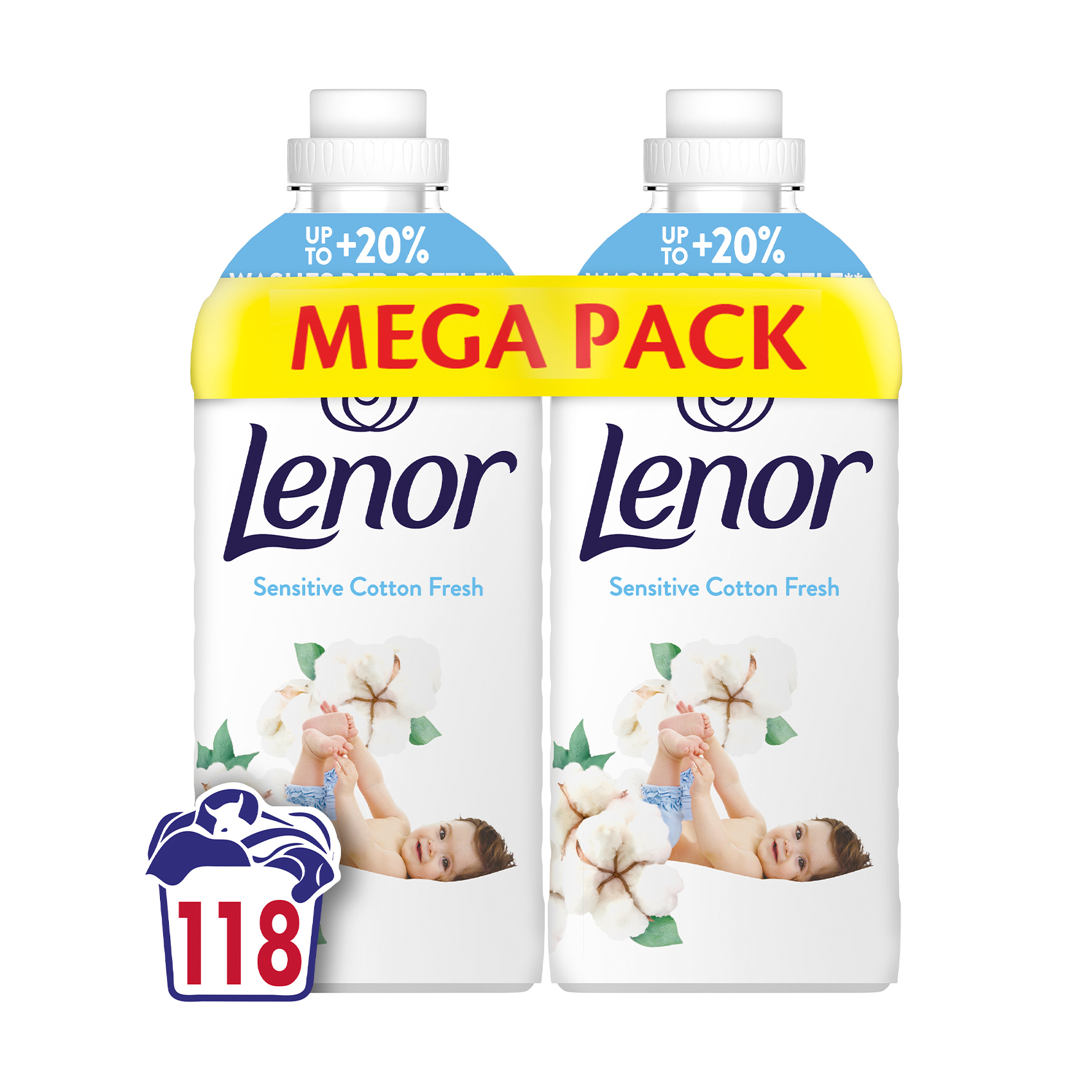 Кондиціонер для білизни Lenor Свіжість бавовни, 118 циклів прання, 2*1.239 л
Кондиціонер для білизни Lenor Свіжість бавовни, 118 циклів прання, 2*1.239 л