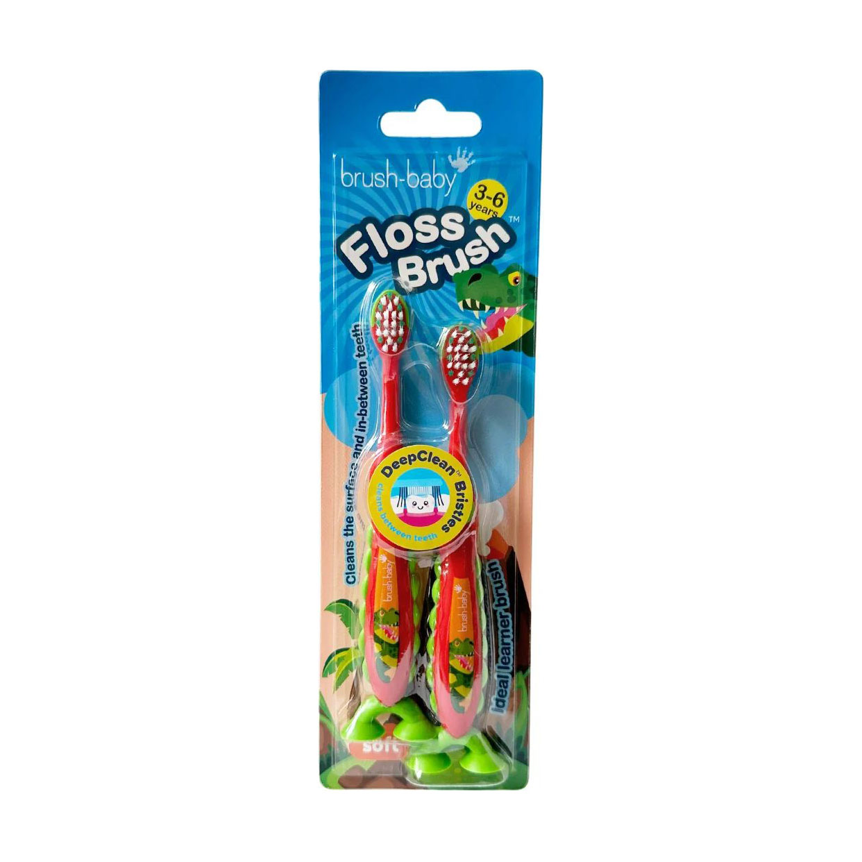 Набір дитячих зубних щіток Brush-Baby FlossBrush Dinosaur на присосці, від 3 до 6 років, 2 шт
Набір дитячих зубних щіток Brush-Baby FlossBrush Dinosaur на присосці, від 3 до 6 років, 2 шт