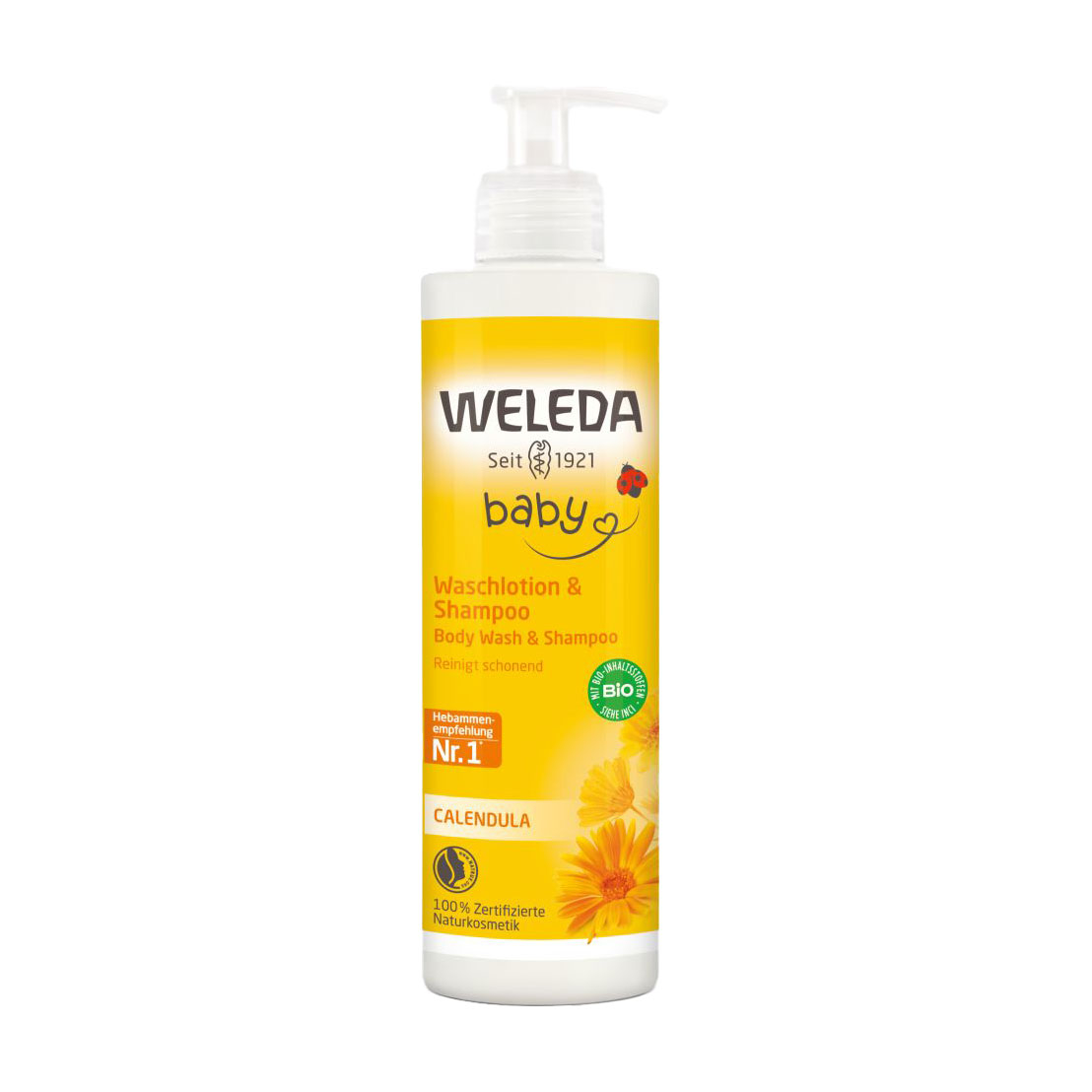 Дитячий шампунь-гель для тіла та волосся Weleda Baby Body Wash & Shampoo з календулой, 400 мл
Дитячий шампунь-гель для тіла та волосся Weleda Baby Body Wash & Shampoo з календулой, 400 мл
