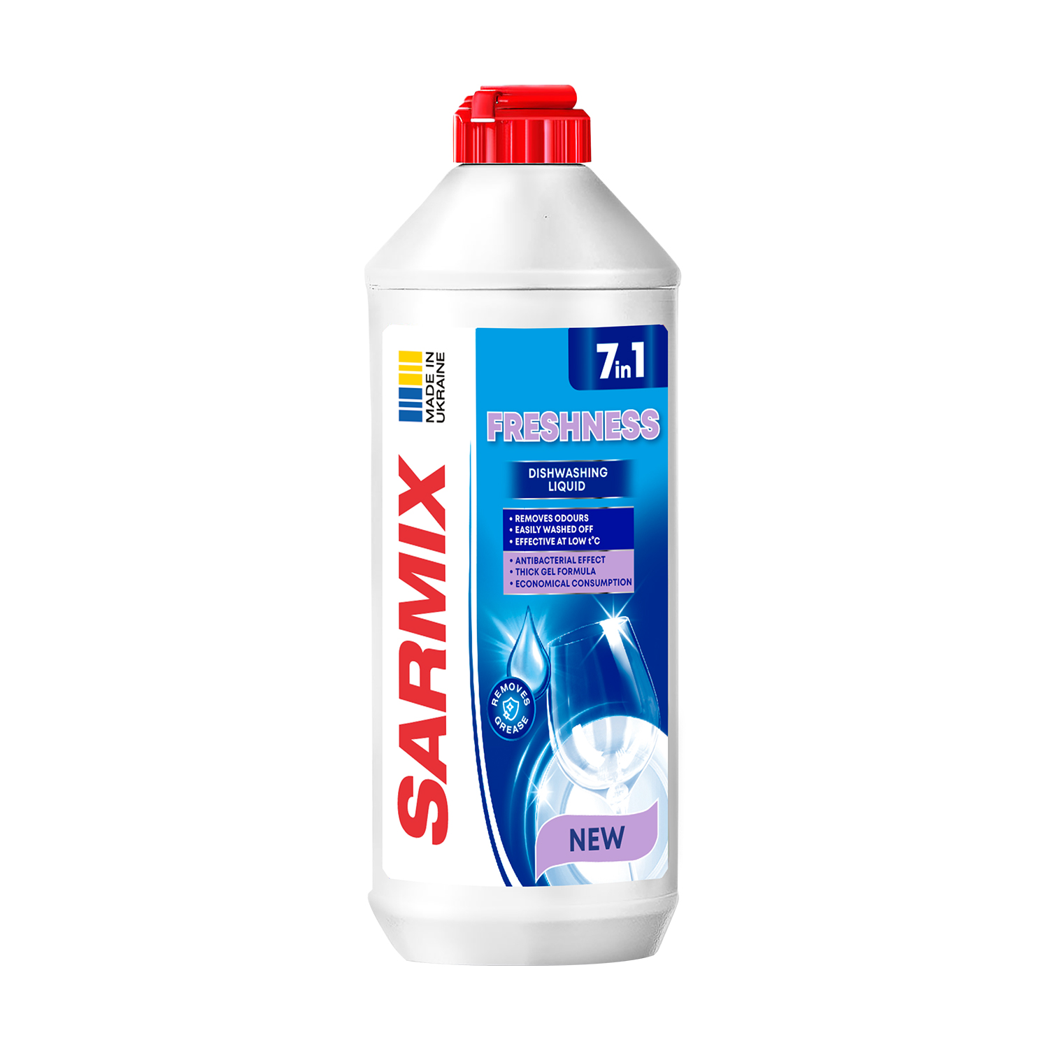 Гель для миття посуду 7в1 Sarmix Свіжість, 500 мл
Гель для миття посуду 7в1 Sarmix Свіжість, 500 мл