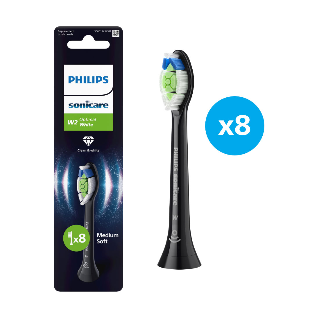 Змінні насадки для електричної звукової зубної щітки Philips Sonicare Optimal White HX6068/88, 8 шт
Змінні насадки для електричної звукової зубної щітки Philips Sonicare Optimal White HX6068/88, 8 шт