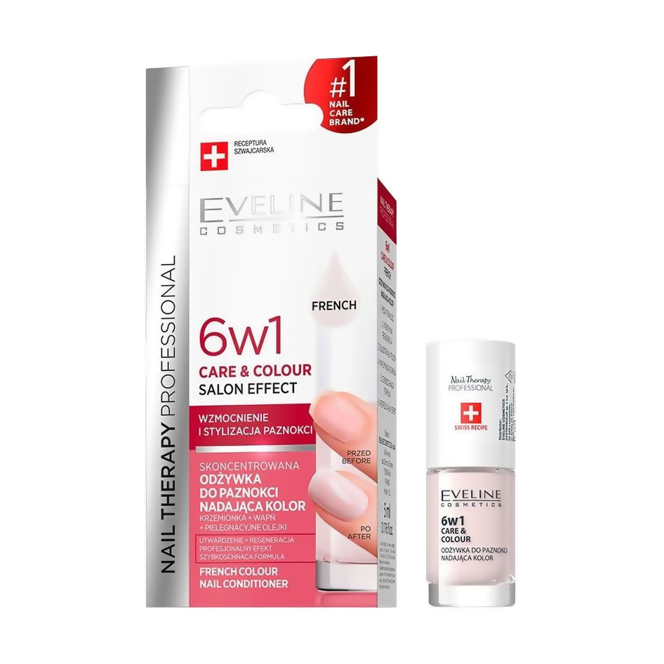 Лак-кондиціонер для нігтів 6 в 1 Eveline Cosmetics Nail Therapy Professional Care & Colour Nail Conditioner, French, 8 мл
Лак-кондиціонер для нігтів 6 в 1 Eveline Cosmetics Nail Therapy Professional Care & Colour Nail Conditioner, French, 8 мл