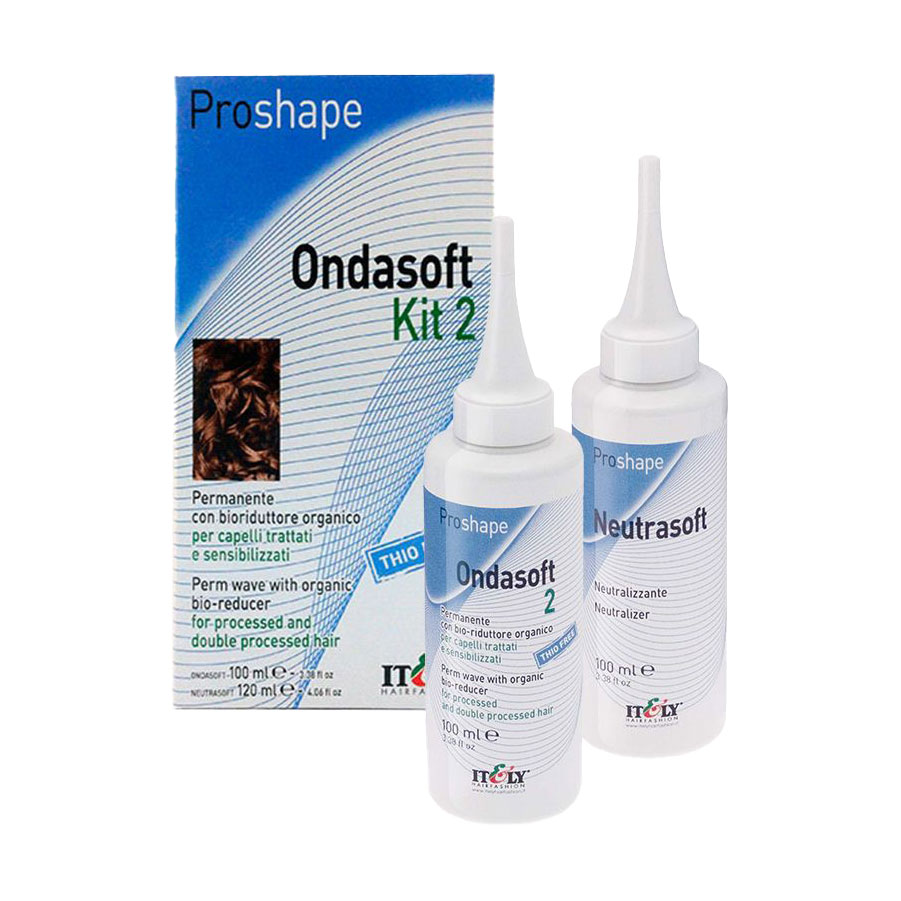 Уцінка! Набір для завивки пошкодженого та чутливого волосся Itely Hairfashion Proshape Ondasoft Kit 2 (крок1: Ondasoft, 100 мл + крок 2: Neutrasoft, 100 мл)
Уцінка! Набір для завивки пошкодженого та чутливого волосся Itely Hairfashion Proshape Ondasoft Kit 2 (крок1: Ondasoft, 100 мл + крок 2: Neutrasoft, 100 мл)