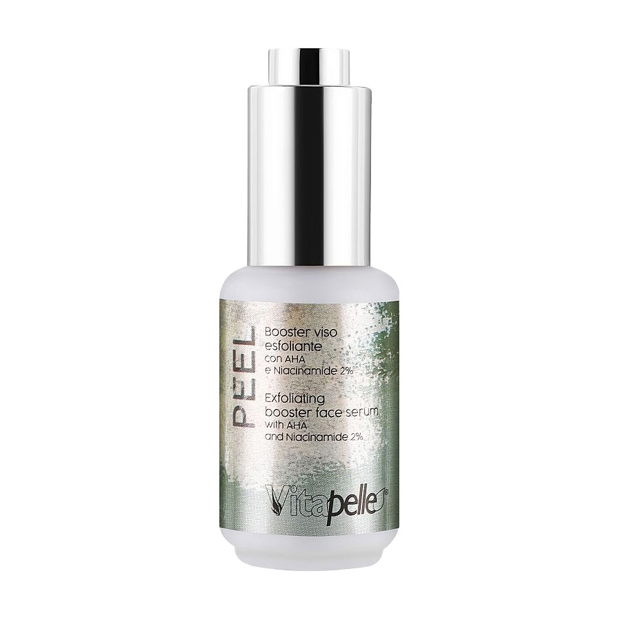 Відлущувальна сироватка-бустер для обличчя Vitapelle Peel Exfoliating Booster Face Serum з AHA кислотами та ніацинамідом 2%, 30 мл
Відлущувальна сироватка-бустер для обличчя Vitapelle Peel Exfoliating Booster Face Serum з AHA кислотами та ніацинамідом 2%, 30 мл
