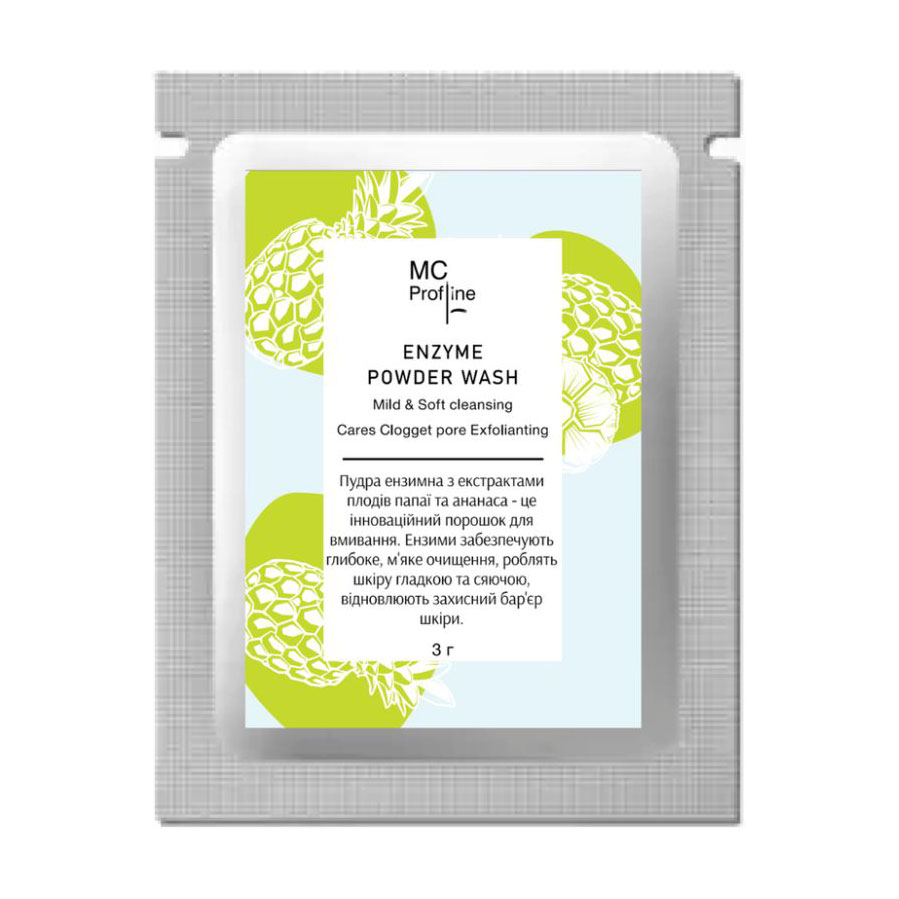 Ензимна пудра для обличчя Miss Claire MC Profline Enzyme Powder Wash з екстрактом папаї та ананасу, 3 г
Ензимна пудра для обличчя Miss Claire MC Profline Enzyme Powder Wash з екстрактом папаї та ананасу, 3 г