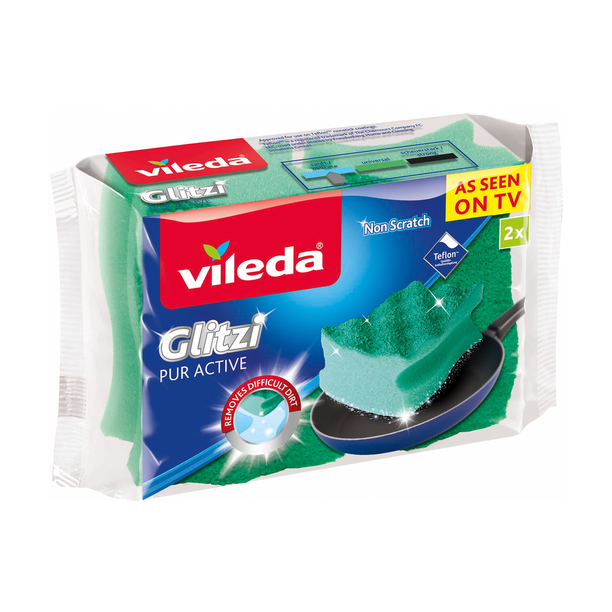 Губки кухонні Vileda Glitzi Pur Active для металевого посуду, 2 шт
Губки кухонні Vileda Glitzi Pur Active для металевого посуду, 2 шт