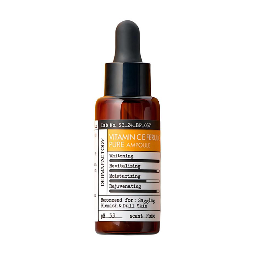 Освітлювальна сироватка для обличчя Derma Factory Vitamin C E Ferulic Pure Ampoule, 22 мл
Освітлювальна сироватка для обличчя Derma Factory Vitamin C E Ferulic Pure Ampoule, 22 мл