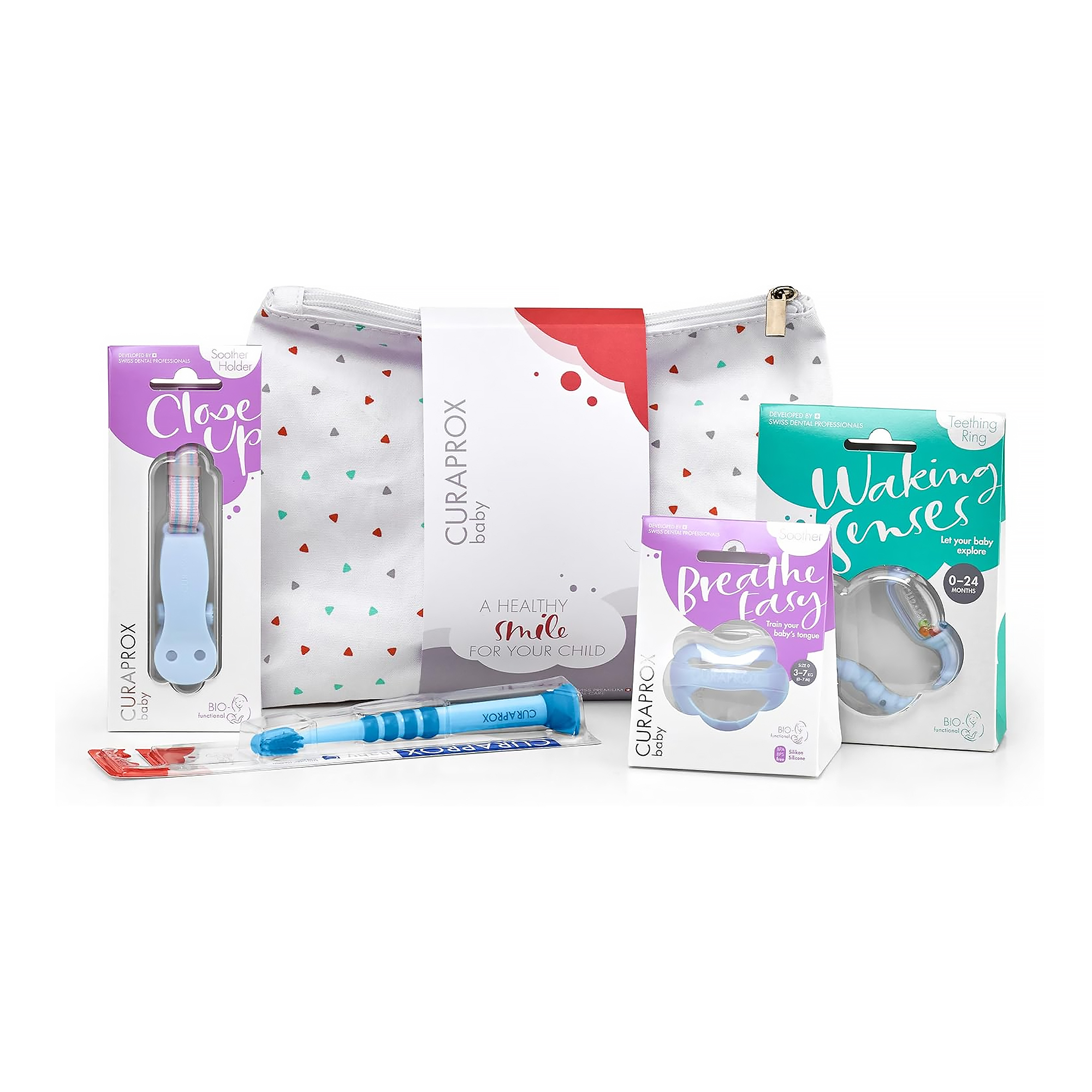 Дитячий набір для догляду за ротовою порожниною Curaprox Baby Set Light Blue, 5 предметів
Дитячий набір для догляду за ротовою порожниною Curaprox Baby Set Light Blue, 5 предметів