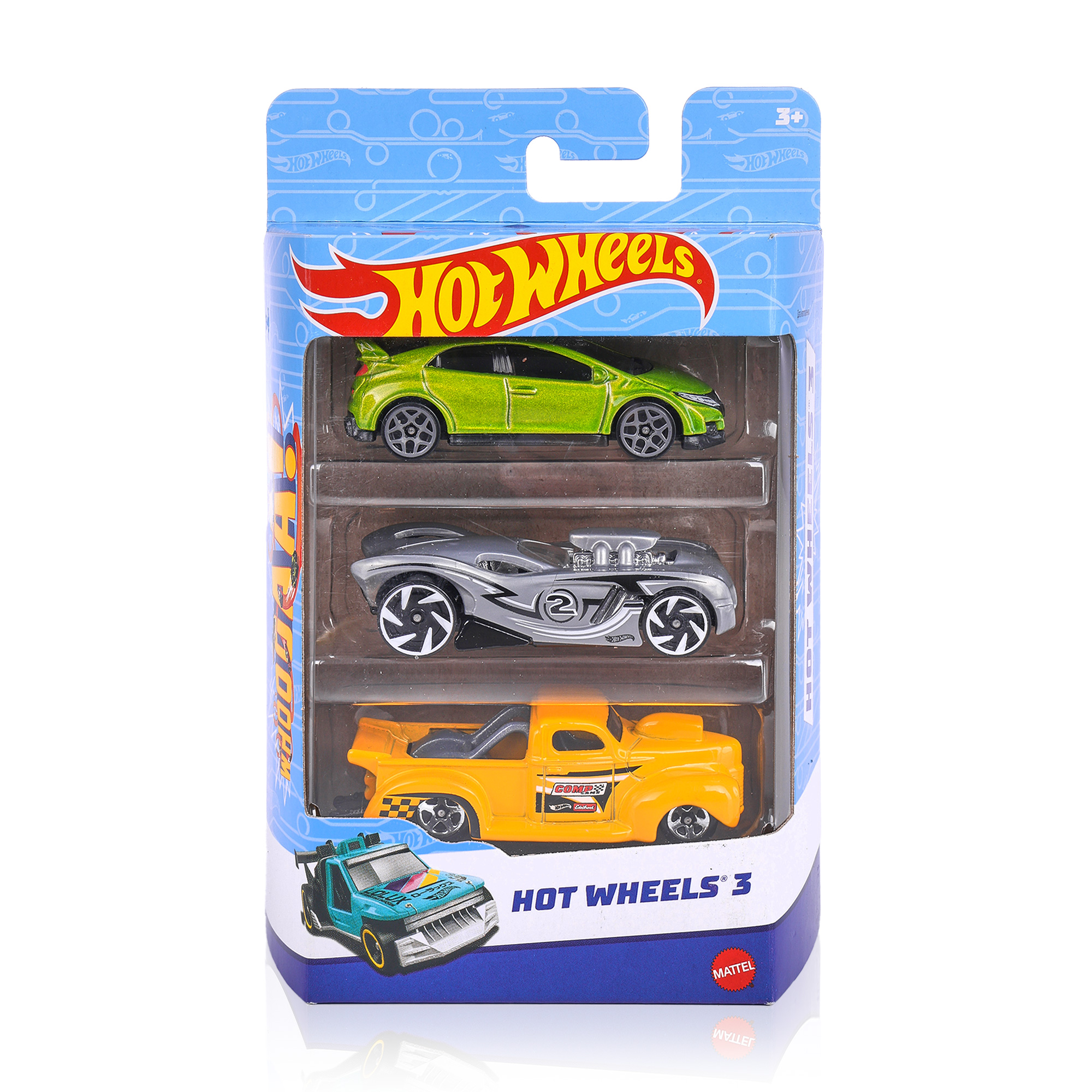 Набір базових автомобілів Hot Wheels 3 салатовий\сірий\жовтий, від 3 років, 16*11*4 см, 3 шт (K5904)
Набір базових автомобілів Hot Wheels 3 салатовий\сірий\жовтий, від 3 років, 16*11*4 см, 3 шт (K5904)
