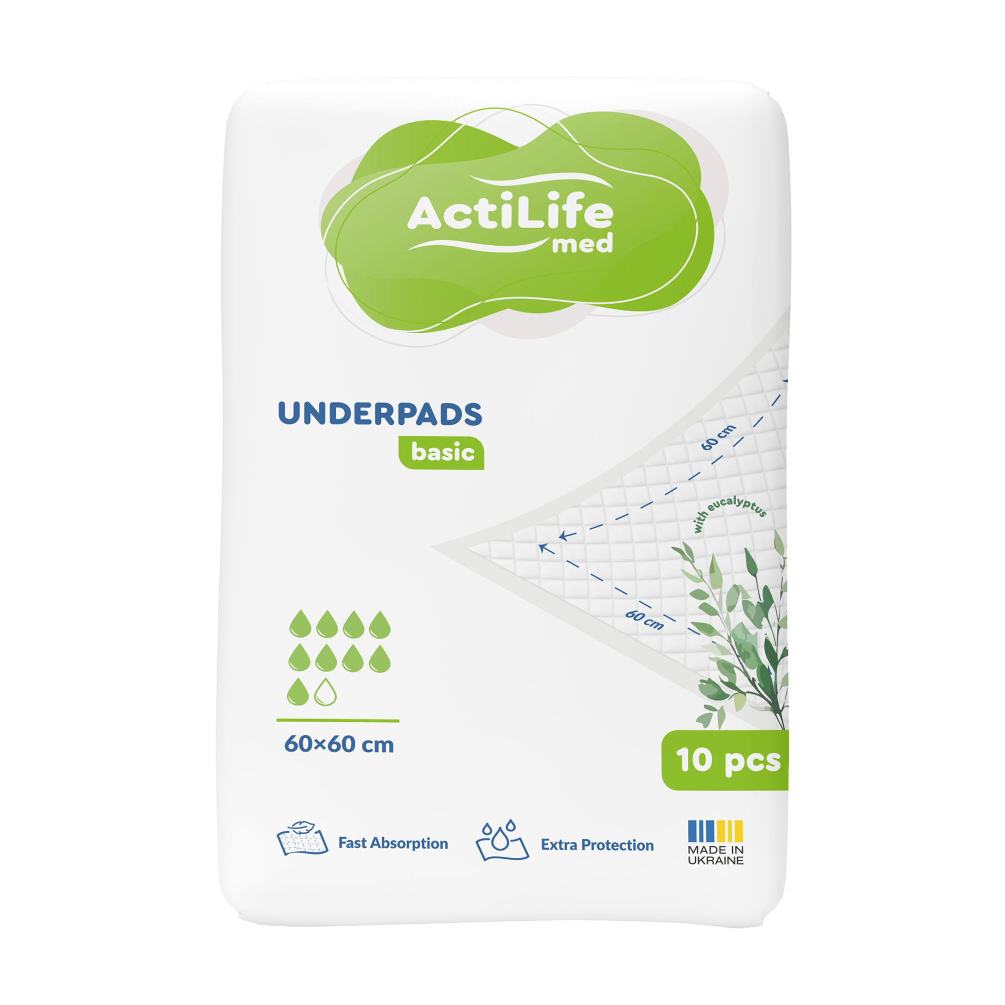 Пелюшки гігієнічні ActiLife Med Basic Поглинальні, 60*60 см, 10 шт
Пелюшки гігієнічні ActiLife Med Basic Поглинальні, 60*60 см, 10 шт