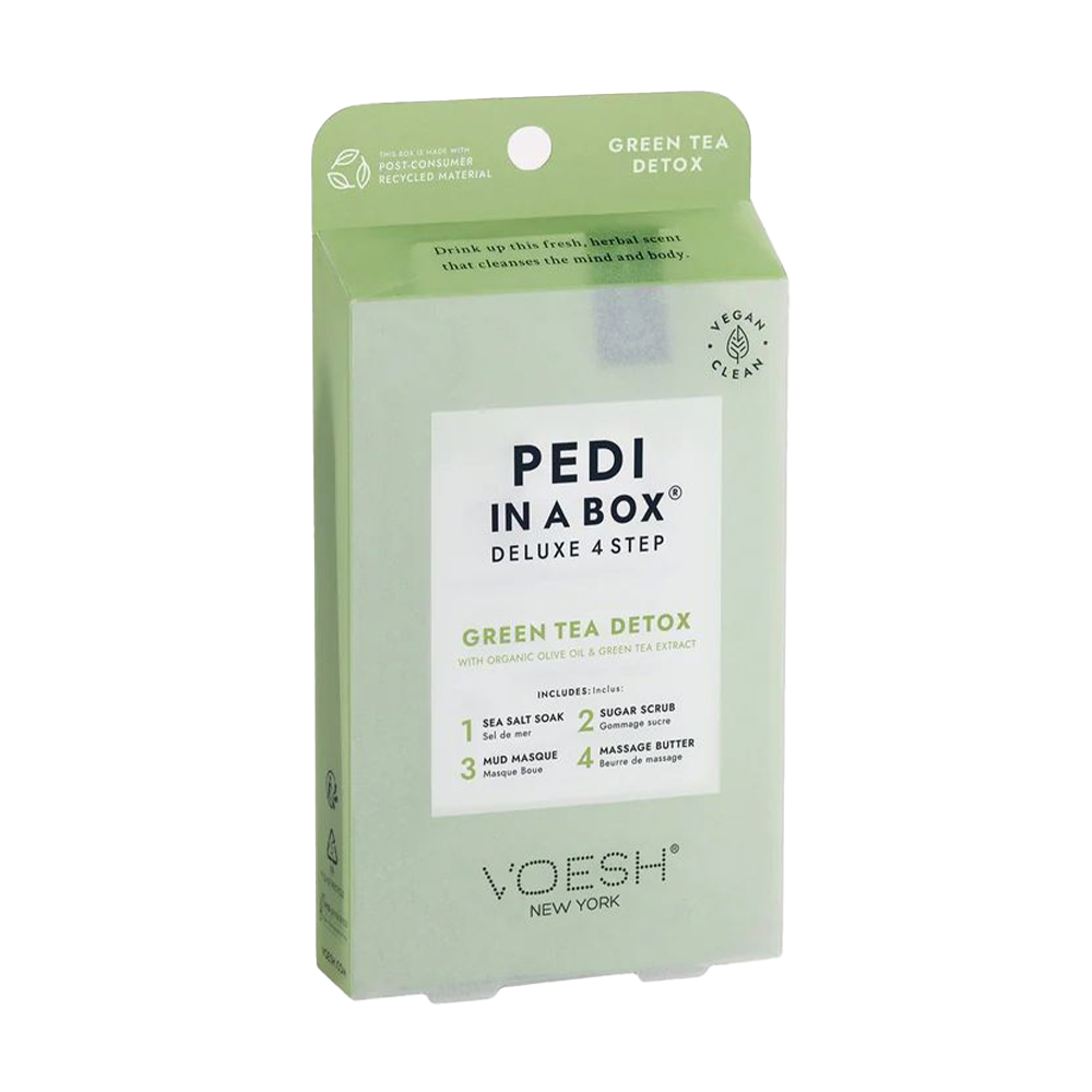 Набір для педикюру VOESH Pedi In A Box Deluxe 4 Step Green Tea Detox (морська сіль, 35 г + скраб, 20 г + маска, 20 г + олія для масажу, 15.5 г)
Набір для педикюру VOESH Pedi In A Box Deluxe 4 Step Green Tea Detox (морська сіль, 35 г + скраб, 20 г + маска, 20 г + олія для масажу, 15.5 г)
