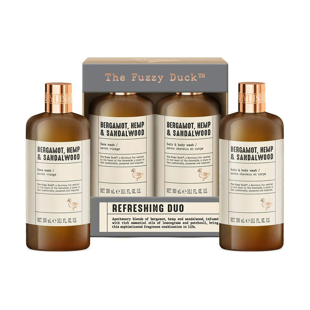 Чоловічий набір для догляду за тілом Baylis & Harding The Fuzzy Duck Bergamot Hemp & Sandalwood (гель для волосся та тіла, 300 мл + гель для вмивання, 300 мл)
Чоловічий набір для догляду за тілом Baylis & Harding The Fuzzy Duck Bergamot Hemp & Sandalwood (гель для волосся та тіла, 300 мл + гель для вмивання, 300 мл)