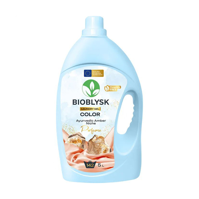 Парфумований гель для прання BioBlysk Color & Ayurvedic Amber Niche Perfume, 142 цикли прання, 5 л
Парфумований гель для прання BioBlysk Color & Ayurvedic Amber Niche Perfume, 142 цикли прання, 5 л