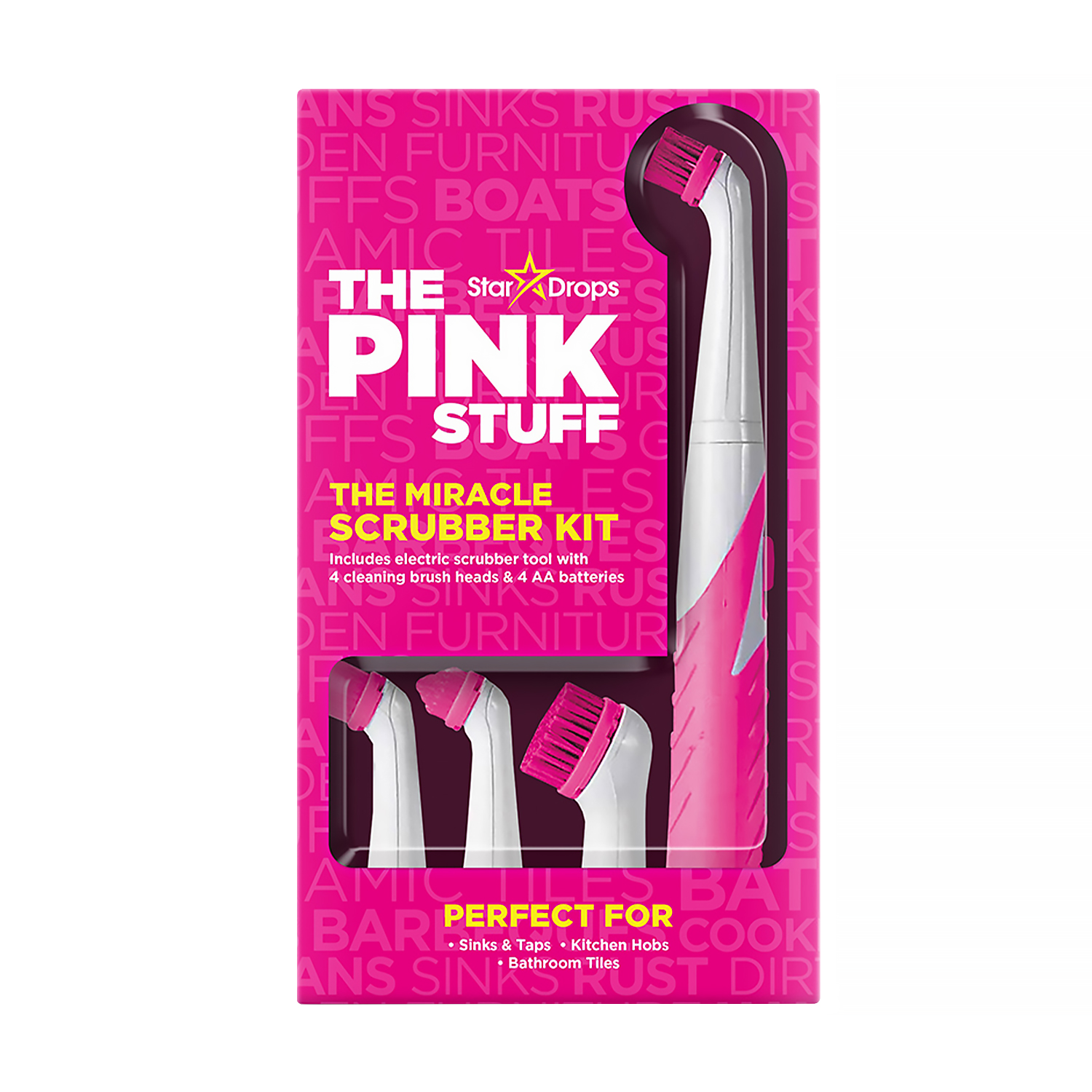 Щітка для прибирання The Pink Stuff The Miracle Scrubber Kit, 4 насадки
Щітка для прибирання The Pink Stuff The Miracle Scrubber Kit, 4 насадки