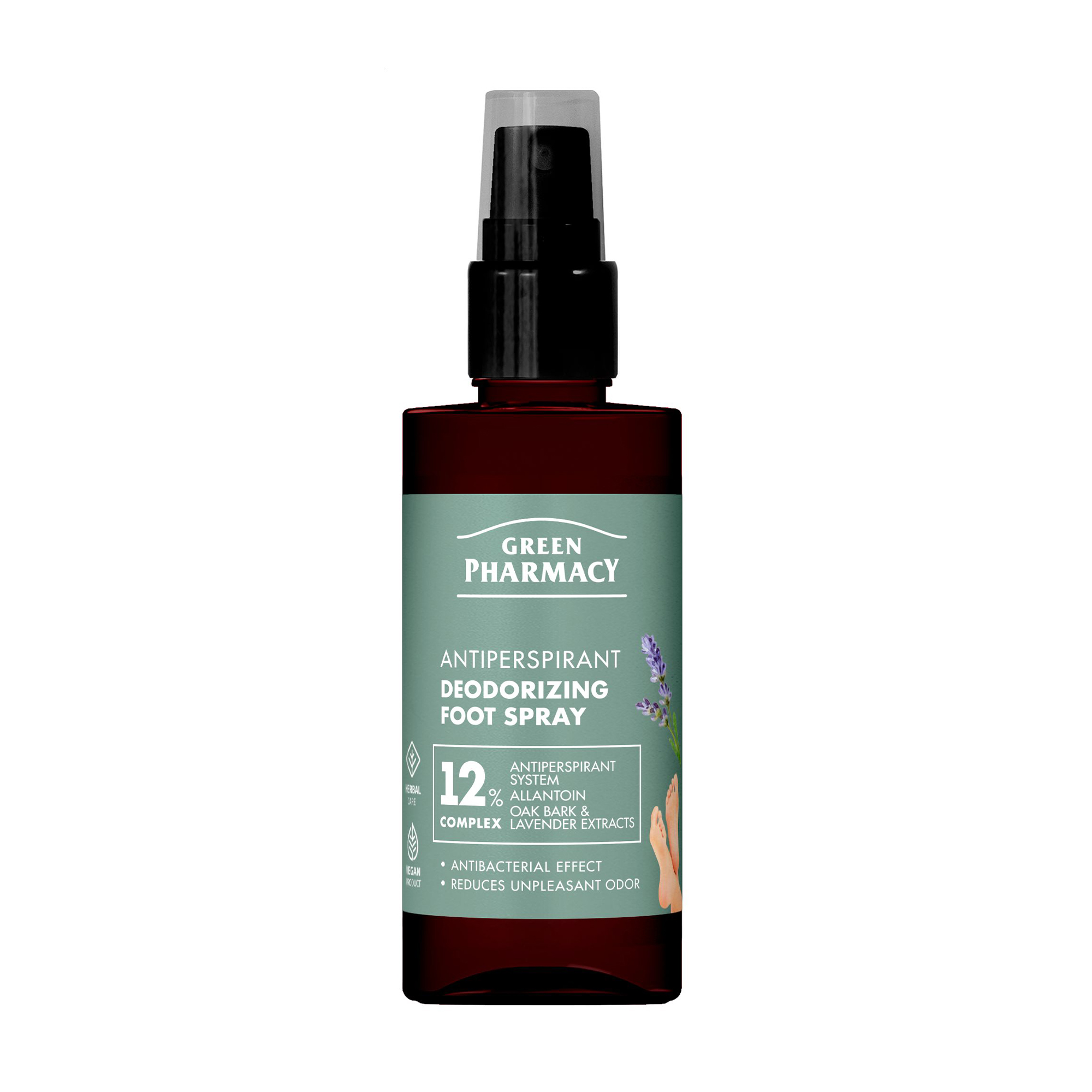 Дезодорувальний спрей-антиперспірант для ніг Green Pharmacy Antiperspirant Deodorizing Foot Spray, 150 мл
Дезодорувальний спрей-антиперспірант для ніг Green Pharmacy Antiperspirant Deodorizing Foot Spray, 150 мл