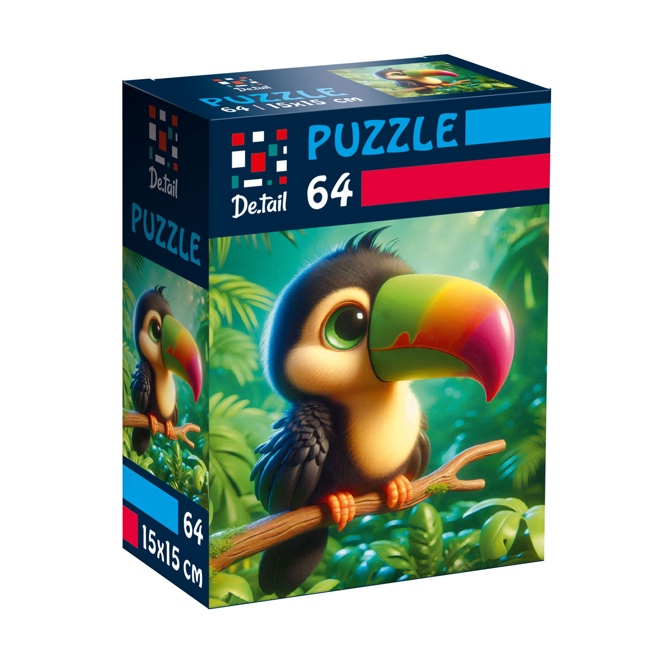 Пазли De.tail Пташеня в джунглях, 15*15 см, 64 деталі, від 5 років (DT1234-17)
Пазли De.tail Пташеня в джунглях, 15*15 см, 64 деталі, від 5 років (DT1234-17)