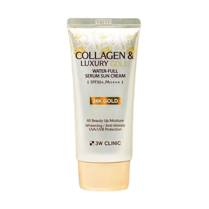 Сонцезахисний крем для обличчя 3W Clinic Collagen & Luxury Gold Water-Full Serum Sun Cream SPF 50+ PA++++, 50 мл
Сонцезахисний крем для обличчя 3W Clinic Collagen & Luxury Gold Water-Full Serum Sun Cream SPF 50+ PA++++, 50 мл