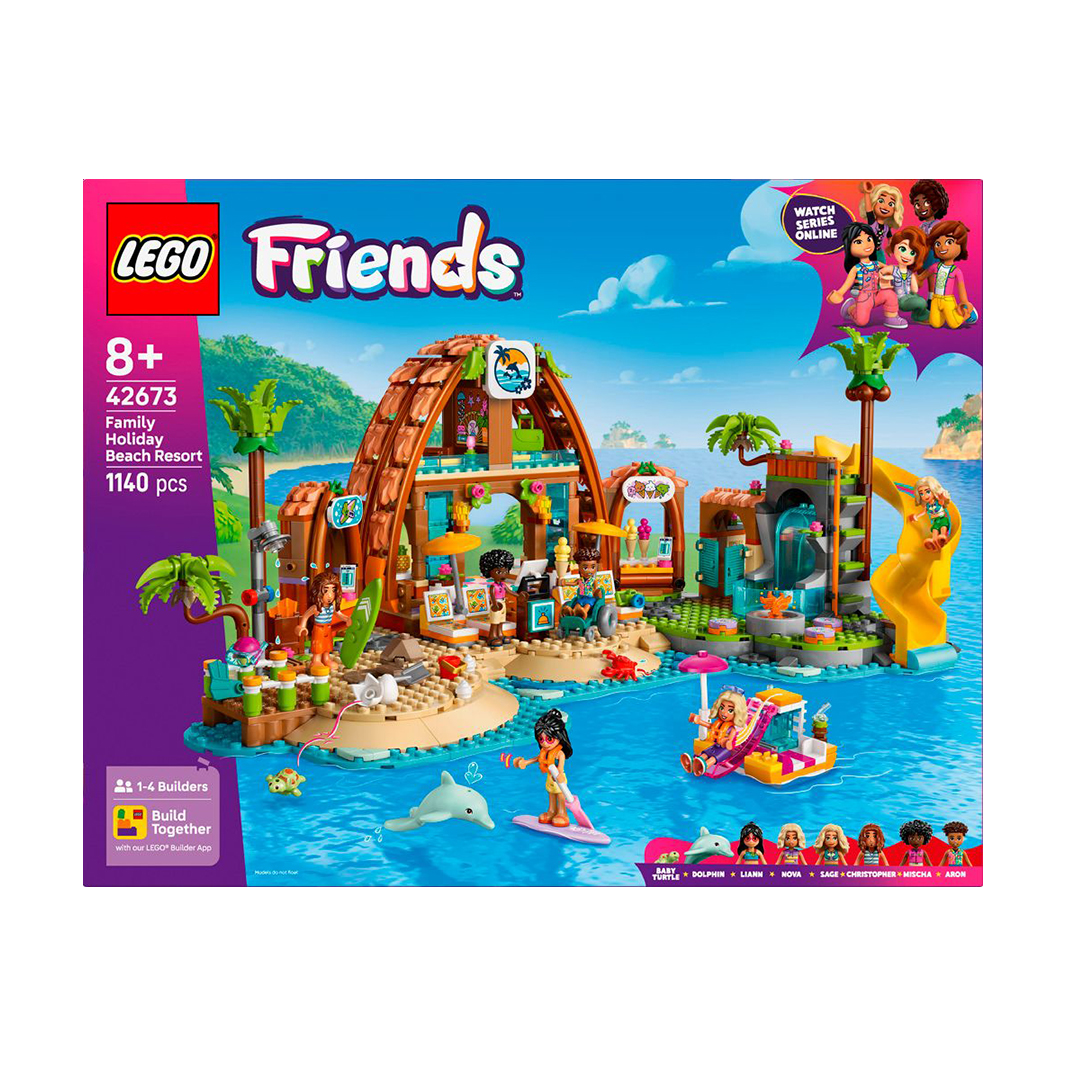 Конструктор LEGO Friends Пляжний курорт для сімейного відпочинку, 1140 деталей, від 8 років (42673)
Конструктор LEGO Friends Пляжний курорт для сімейного відпочинку, 1140 деталей, від 8 років (42673)