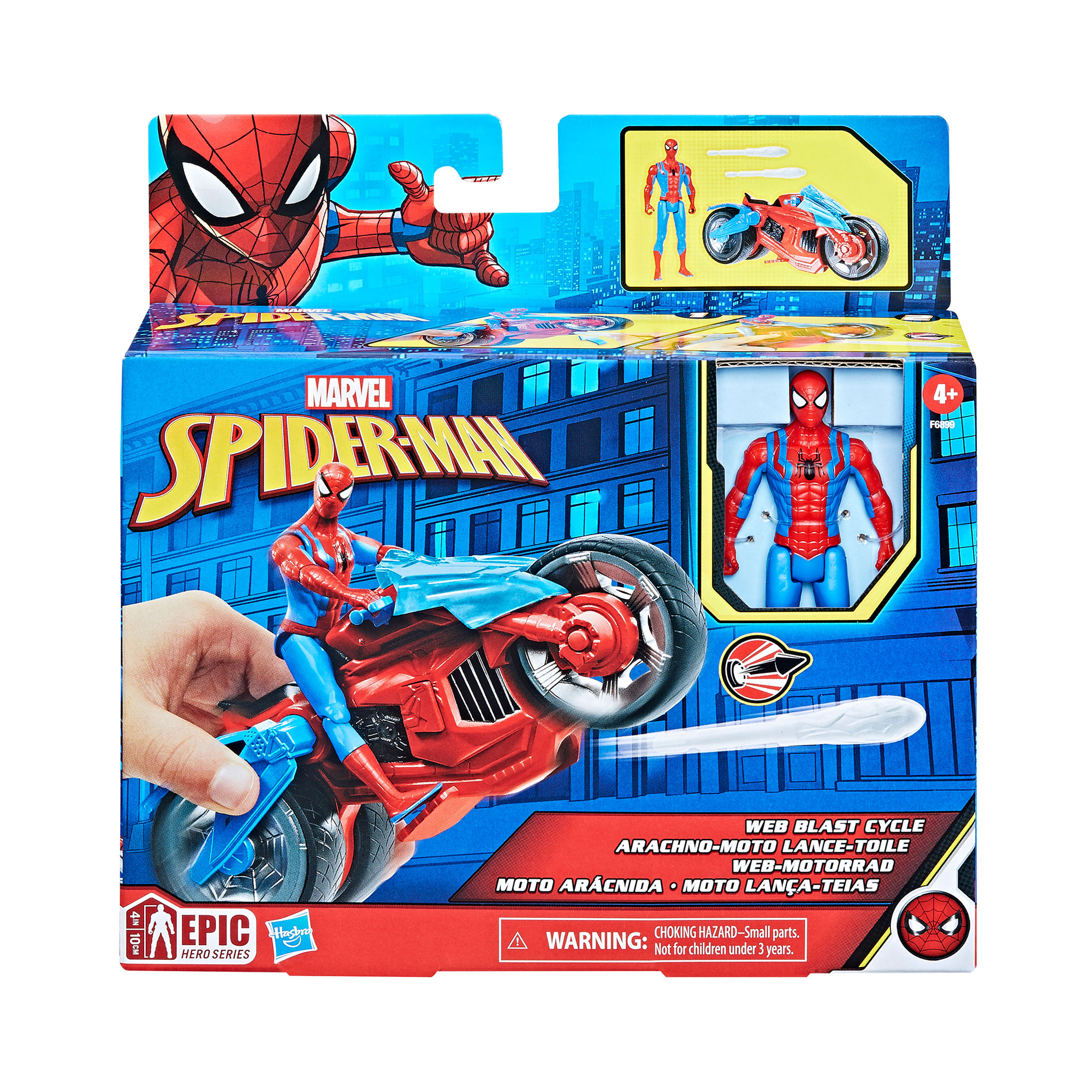 Ігровий набір Marvel Toys Epic Hero Series Spider-Man Web Blast Cycle Транспорт Людини-Павука з фігуркою, від 4 років, 4 деталі (F6899)
Ігровий набір Marvel Toys Epic Hero Series Spider-Man Web Blast Cycle Транспорт Людини-Павука з фігуркою, від 4 років, 4 деталі (F6899)