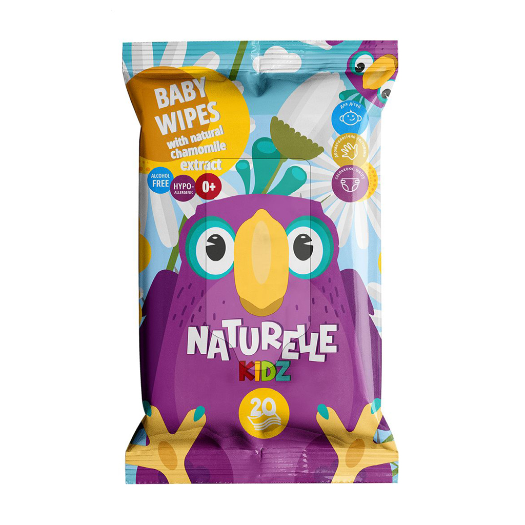 Дитячі вологі серветки Naturelle Kids Baby Wipes Ромашка, 20 шт
Дитячі вологі серветки Naturelle Kids Baby Wipes Ромашка, 20 шт