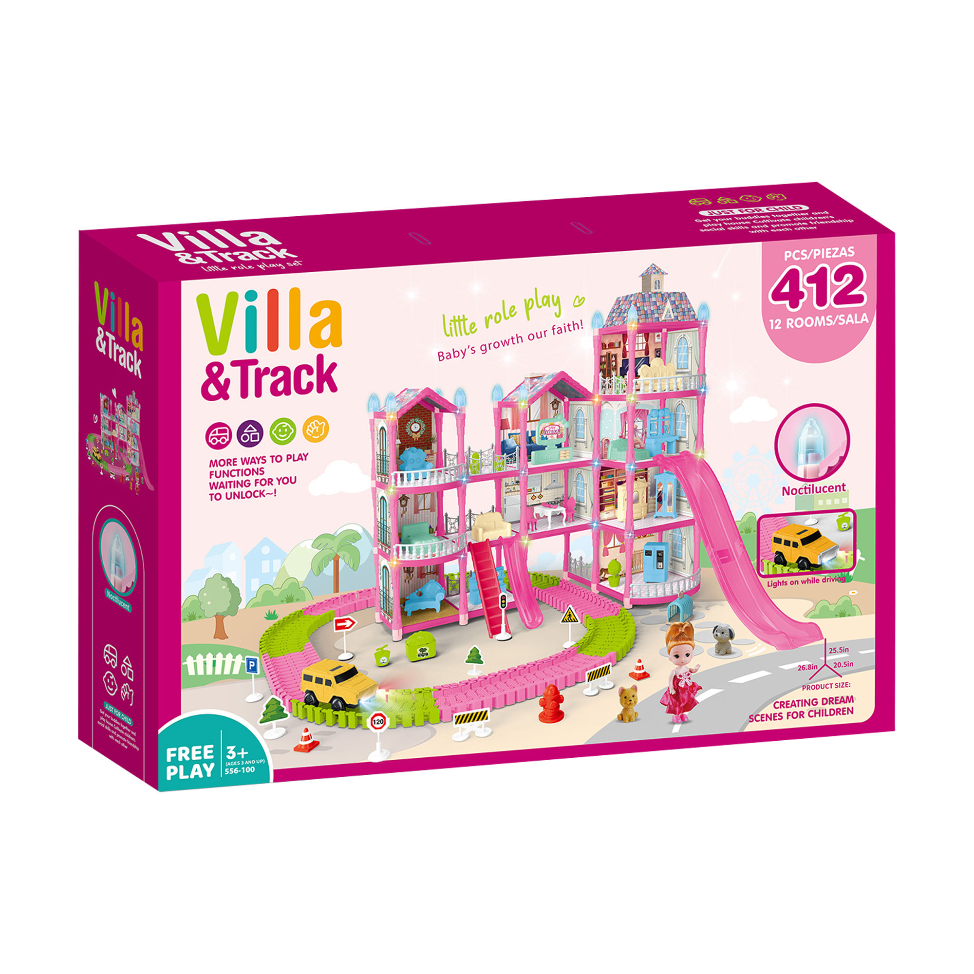 Ляльковий будиночок Babik з треком та лялькою, рожевий, від 3 років (556-100)
Ляльковий будиночок Babik з треком та лялькою, рожевий, від 3 років (556-100)