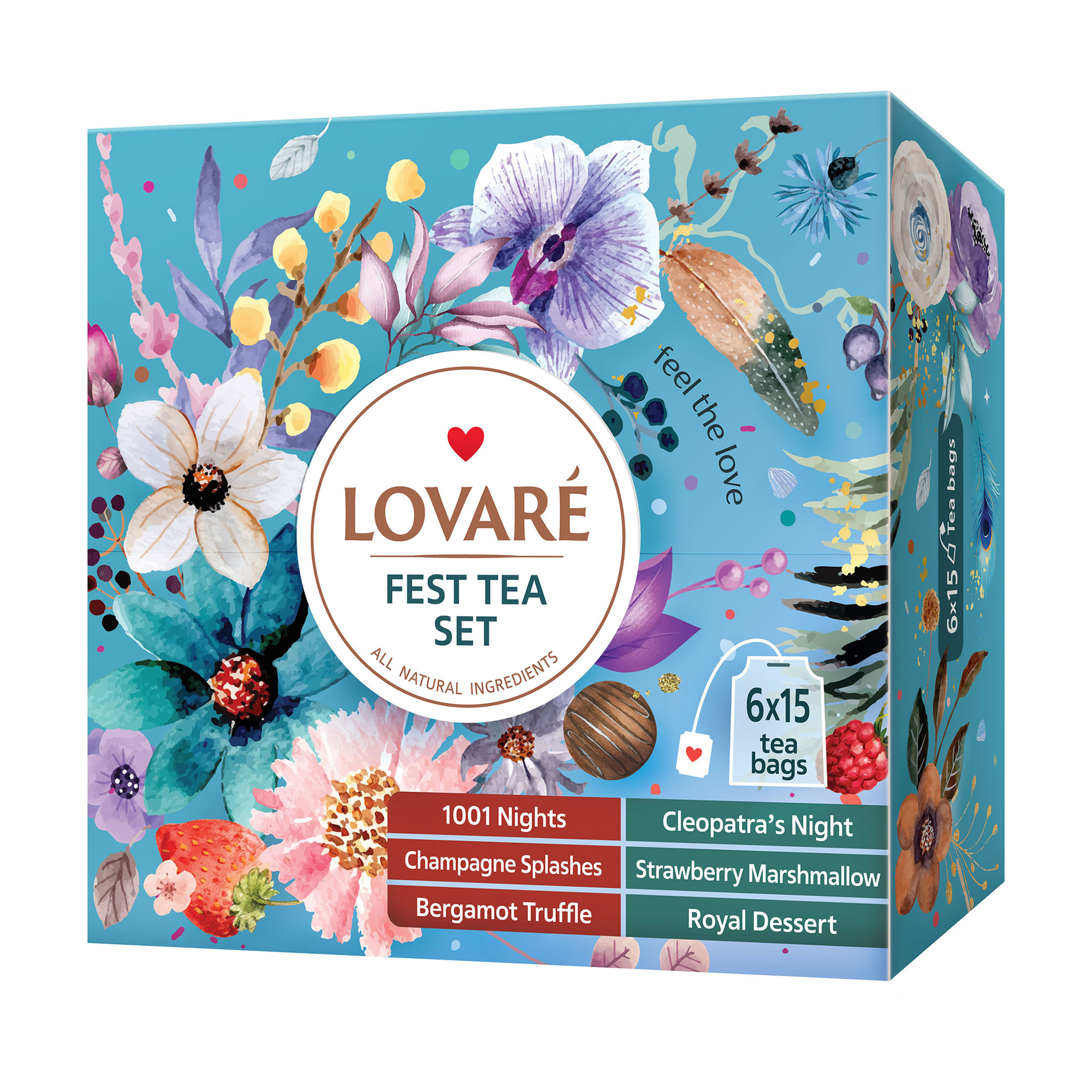 Набір чаю Lovare Fest Tea Set Асорті, в пакетиках, 90 шт
Набір чаю Lovare Fest Tea Set Асорті, в пакетиках, 90 шт