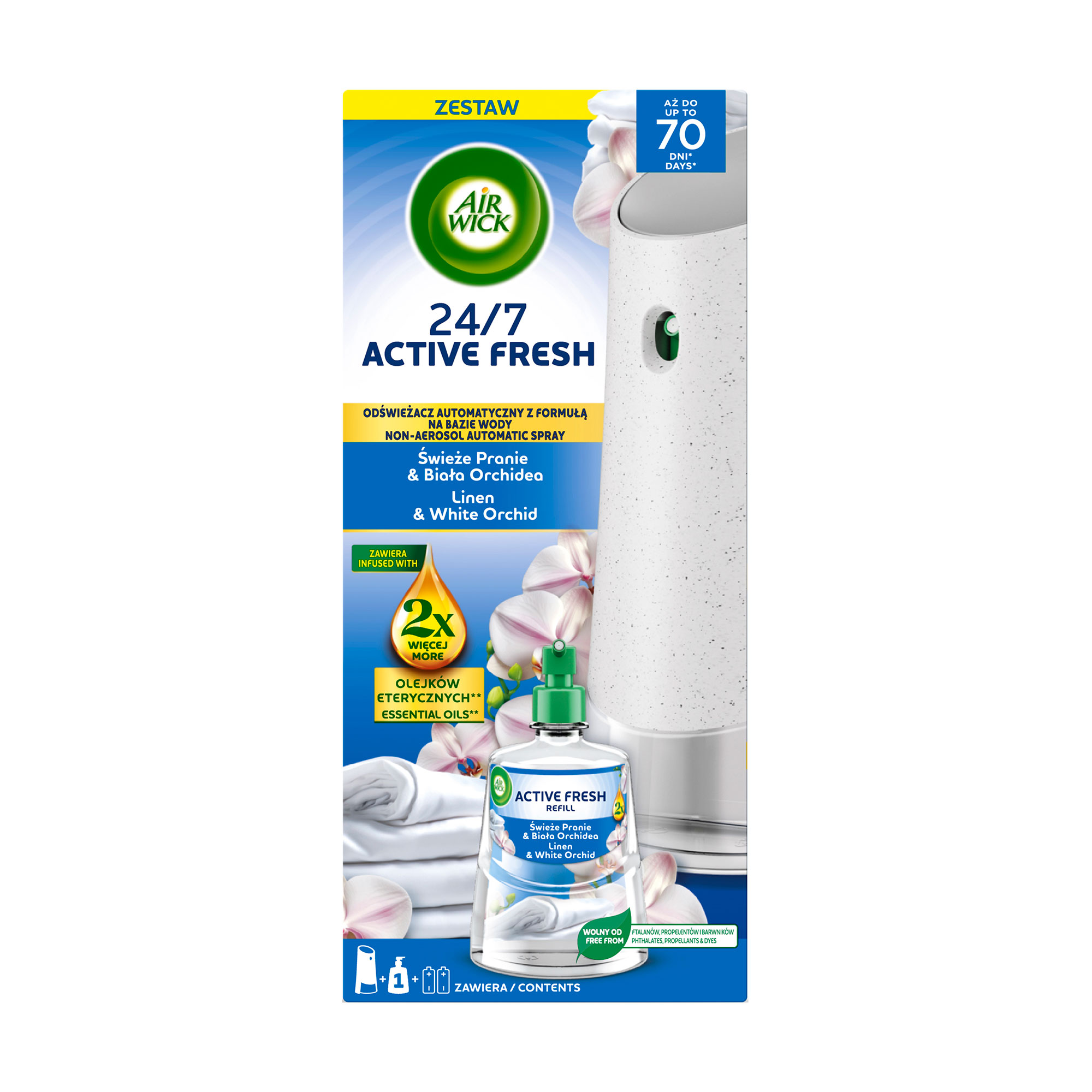 Автоматичний освіжувач повітря Air Wick Ранкова свіжість та квіти орхідеї, 228 мл
Автоматичний освіжувач повітря Air Wick Ранкова свіжість та квіти орхідеї, 228 мл