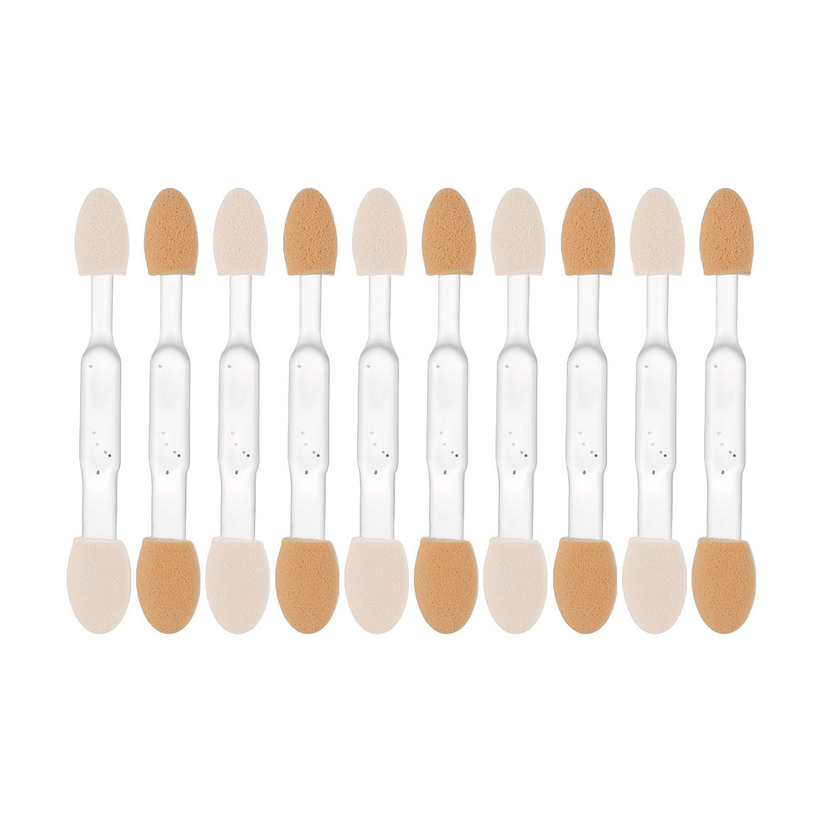 Набір аплікаторів для тіней Cosmo Shop двосторонній, 6.5 см, біло-бежевий, ручка прозора, 10 шт (CS08W)
Набір аплікаторів для тіней Cosmo Shop двосторонній, 6.5 см, біло-бежевий, ручка прозора, 10 шт (CS08W)