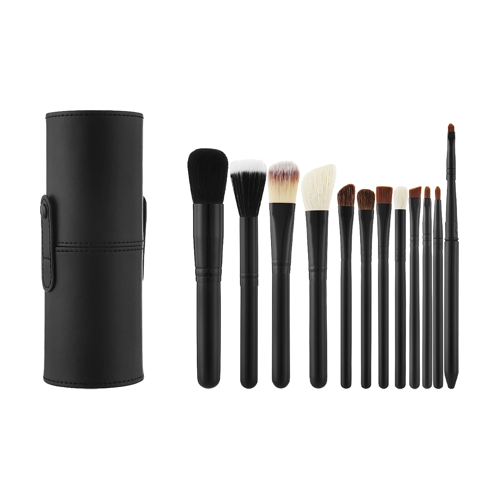 Набір пензликів для макіяжу Cosmo Shop чорний, в круглій тубі, 12 шт (CS-208)
Набір пензликів для макіяжу Cosmo Shop чорний, в круглій тубі, 12 шт (CS-208)