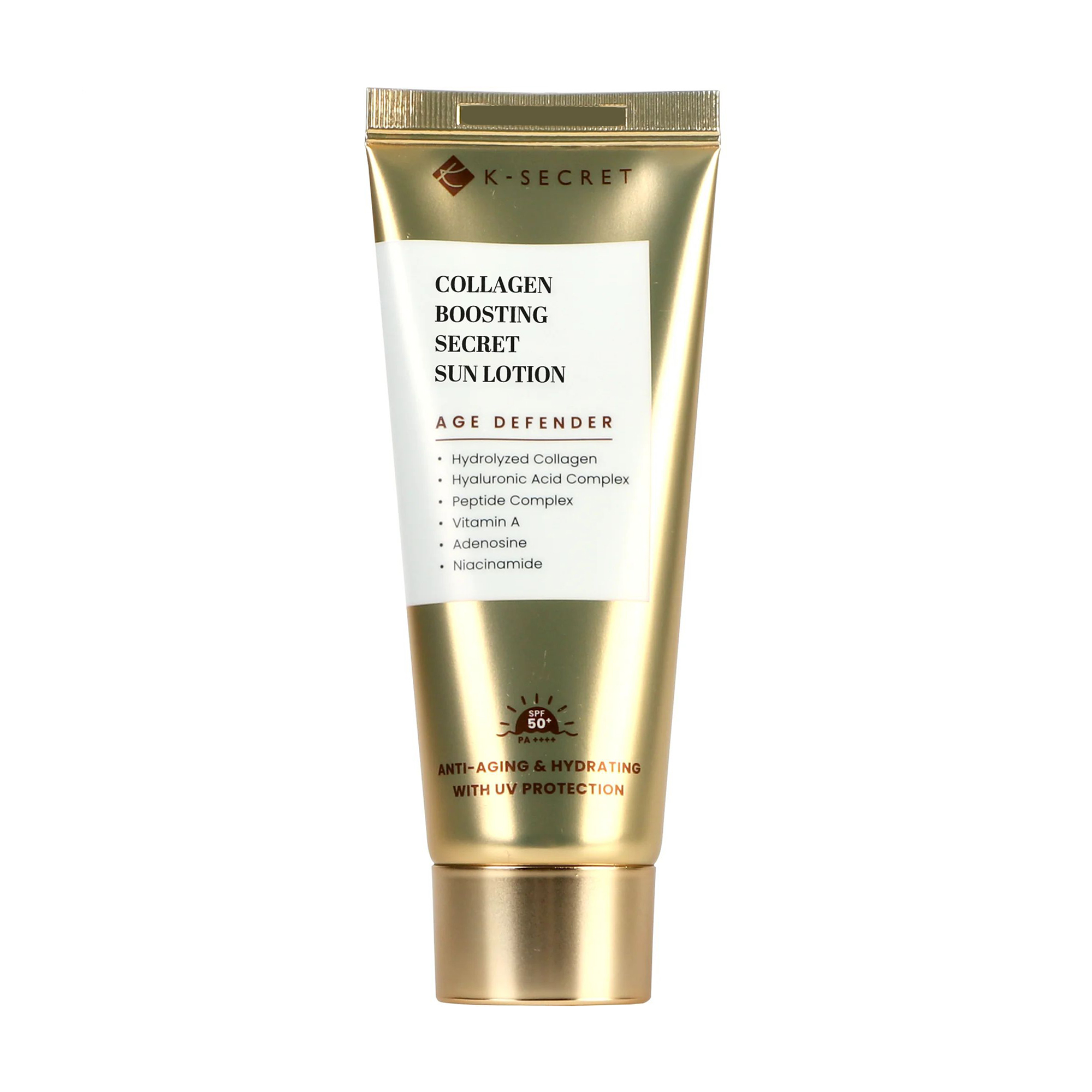 Сонцезахисний лосьйон для обличчя K-SECRET Collagen Boosting Secret Sun Lotion, SPF 50+ PA++++, 60 мл
Сонцезахисний лосьйон для обличчя K-SECRET Collagen Boosting Secret Sun Lotion, SPF 50+ PA++++, 60 мл