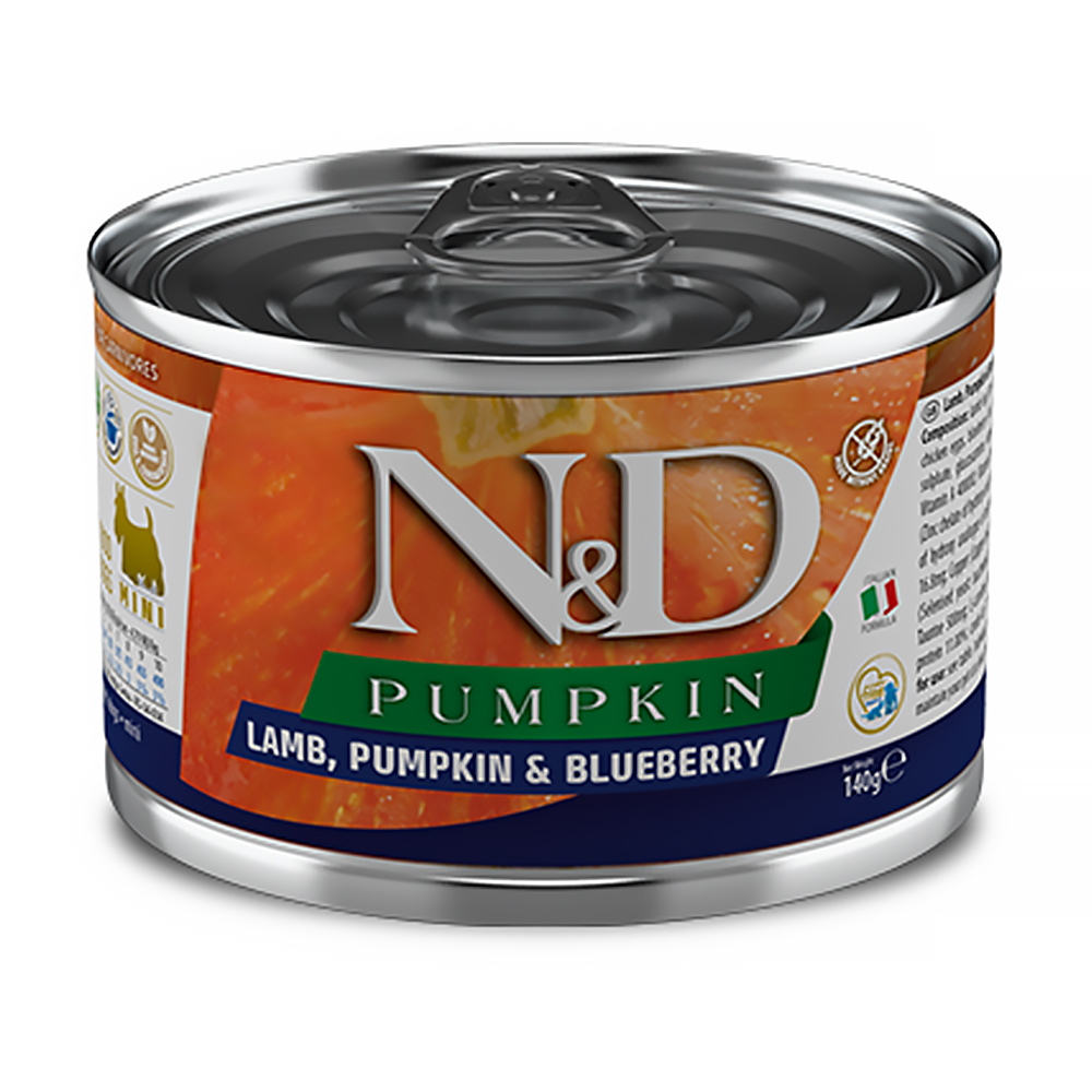 Вологий корм для собак дрібних порід Farmina N&D Pumpkin з гарбузом, ягням та чорницею, 140 г
Вологий корм для собак дрібних порід Farmina N&D Pumpkin з гарбузом, ягням та чорницею, 140 г