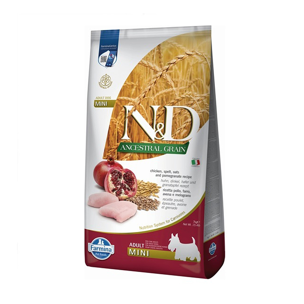 Сухий корм для собак дрібних порід Farmina N&D Ancestral Grain з куркою та гранатом, 7 кг
Сухий корм для собак дрібних порід Farmina N&D Ancestral Grain з куркою та гранатом, 7 кг
