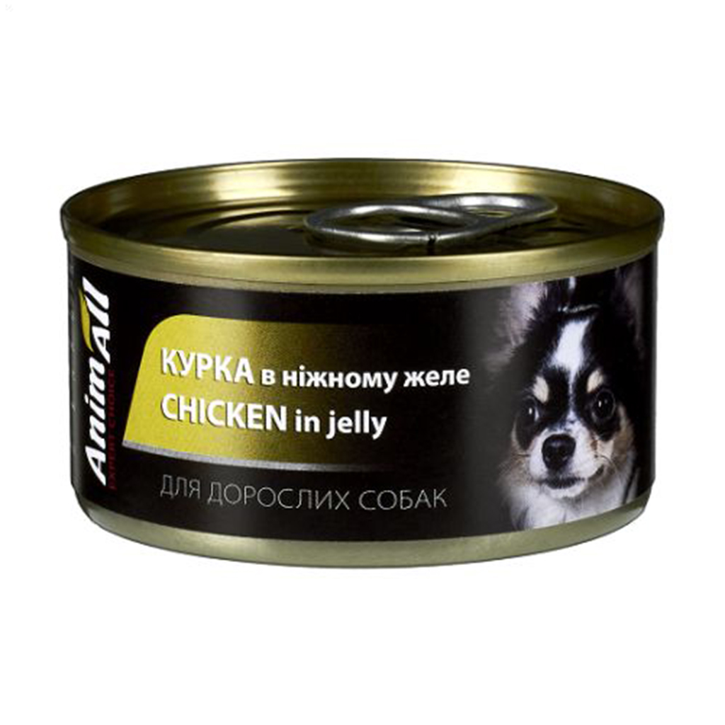 Вологий корм для дорослих собак AnimAll Курка в ніжному желе, 85 г
Вологий корм для дорослих собак AnimAll Курка в ніжному желе, 85 г