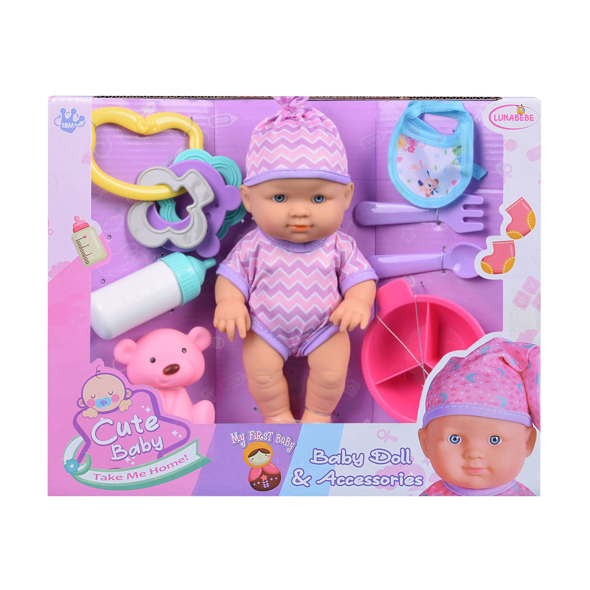 Лялька-пупс Lunabebe Вінілова, з аксесуарами, 22 см, від 1.5 року (7103514)
Лялька-пупс Lunabebe Вінілова, з аксесуарами, 22 см, від 1.5 року (7103514)