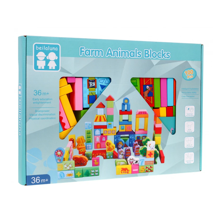 Дерев'яний конструктор Shantou Jinxing Farm Animals Blocks, від 3 років, 100 деталей (C9442)
Дерев'яний конструктор Shantou Jinxing Farm Animals Blocks, від 3 років, 100 деталей (C9442)