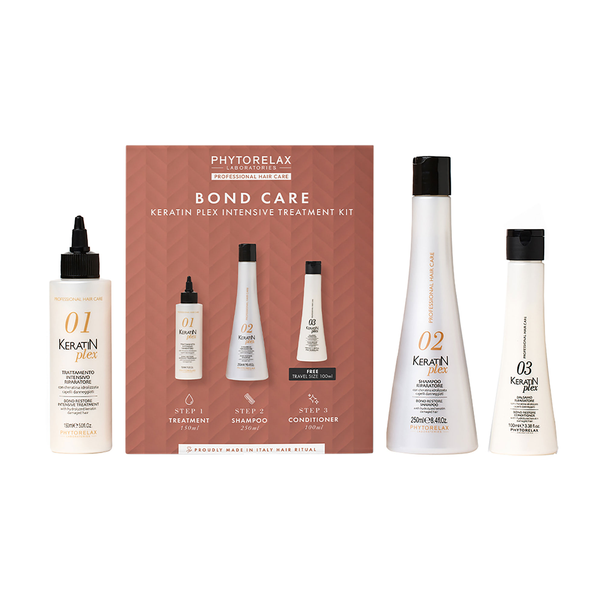 Набір для волосся Phytorelax Laboratories Bond Care Keratin Plex Intensive Treatment Kit (засіб, 150 мл + шампунь, 250 мл + ламелярна вода, 100 мл)
Набір для волосся Phytorelax Laboratories Bond Care Keratin Plex Intensive Treatment Kit (засіб, 150 мл + шампунь, 250 мл + ламелярна вода, 100 мл)
