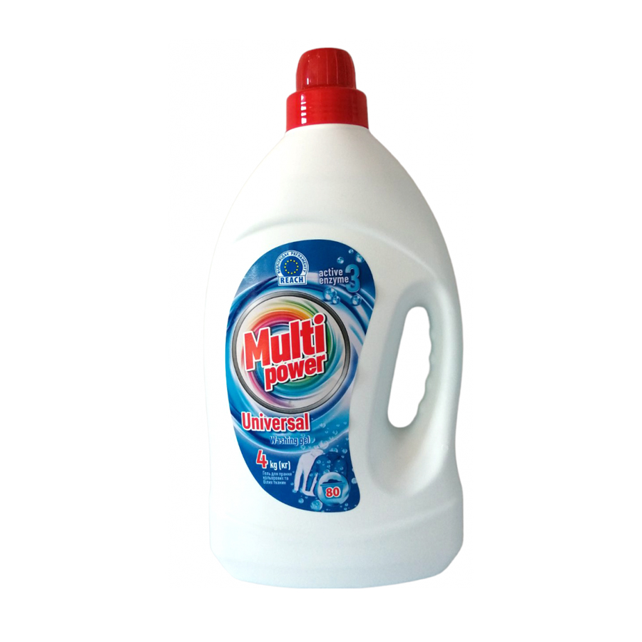 Гель для прання Multi Power Universal, 80 циклів прання, 4 кг
Гель для прання Multi Power Universal, 80 циклів прання, 4 кг