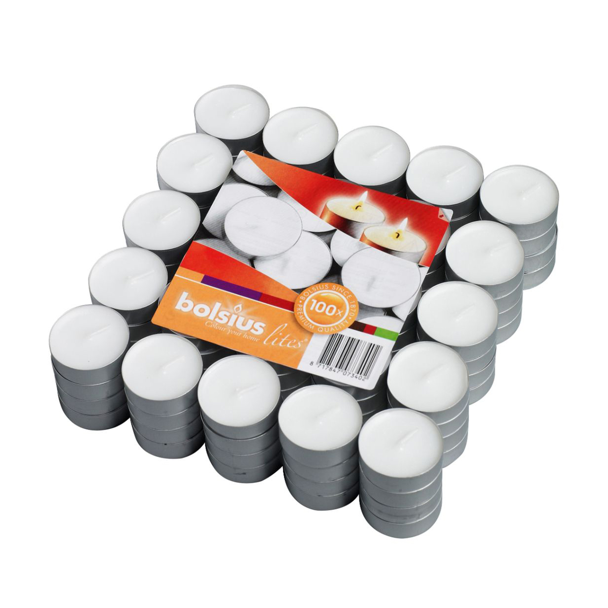 Набір чайних свічок Bolsius Lites, 100 шт
Набір чайних свічок Bolsius Lites, 100 шт