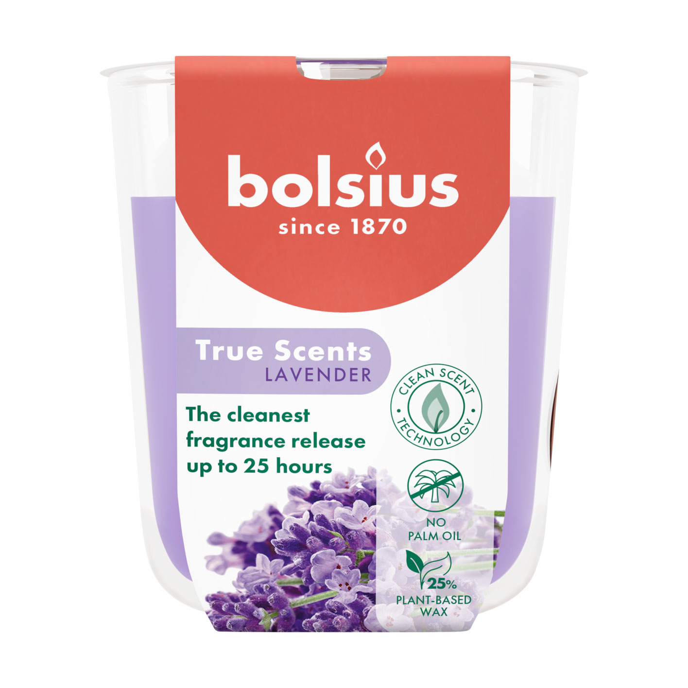 Ароматична свічка в склянці Bolsius True Scents Lavender, 80*73 мм
Ароматична свічка в склянці Bolsius True Scents Lavender, 80*73 мм